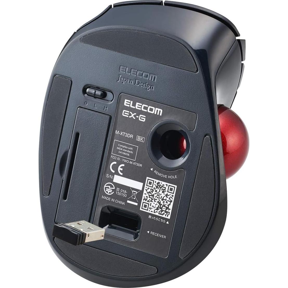 Ratón Trackball Inalámbrico ELECOM EX-G, Ergonómico, 6 Botones