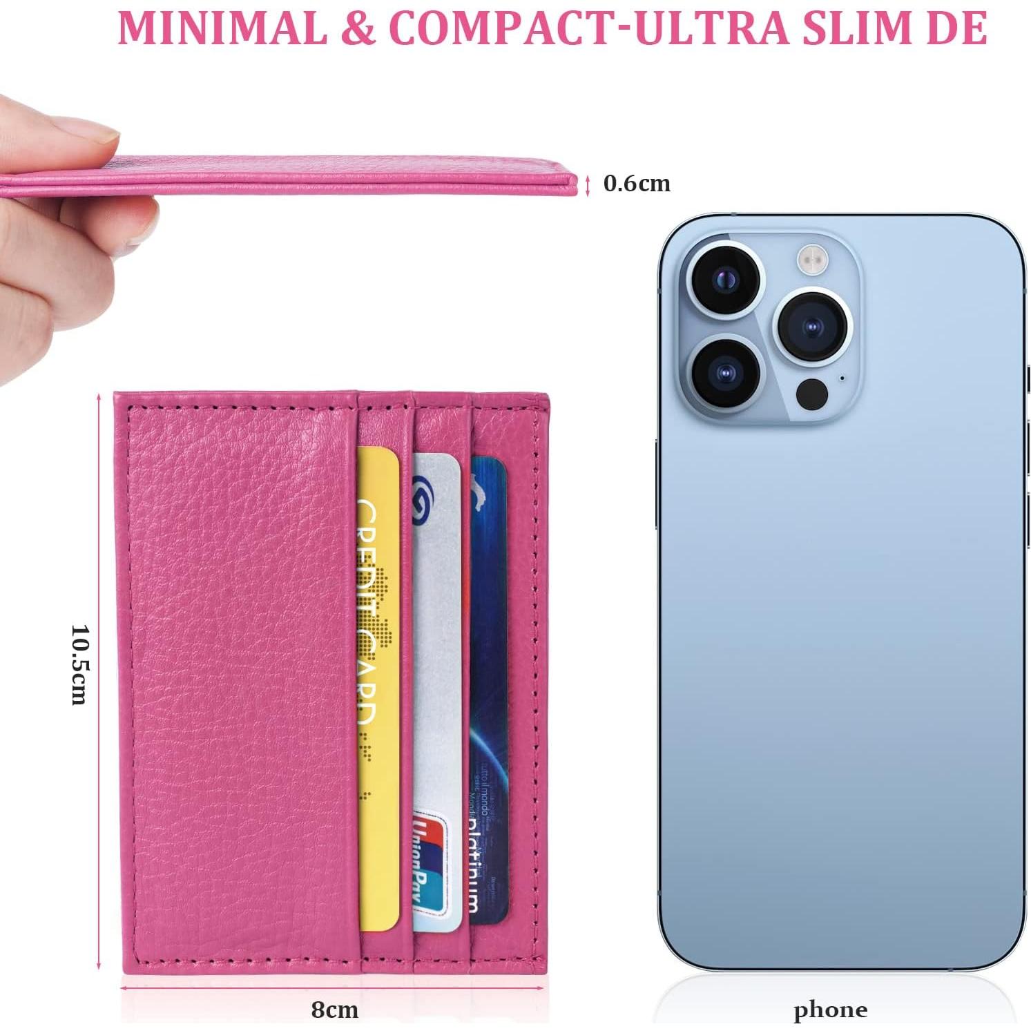 Billetera de Cuero URAQT Minimalista con Bloqueo RFID 6 Tarjetas