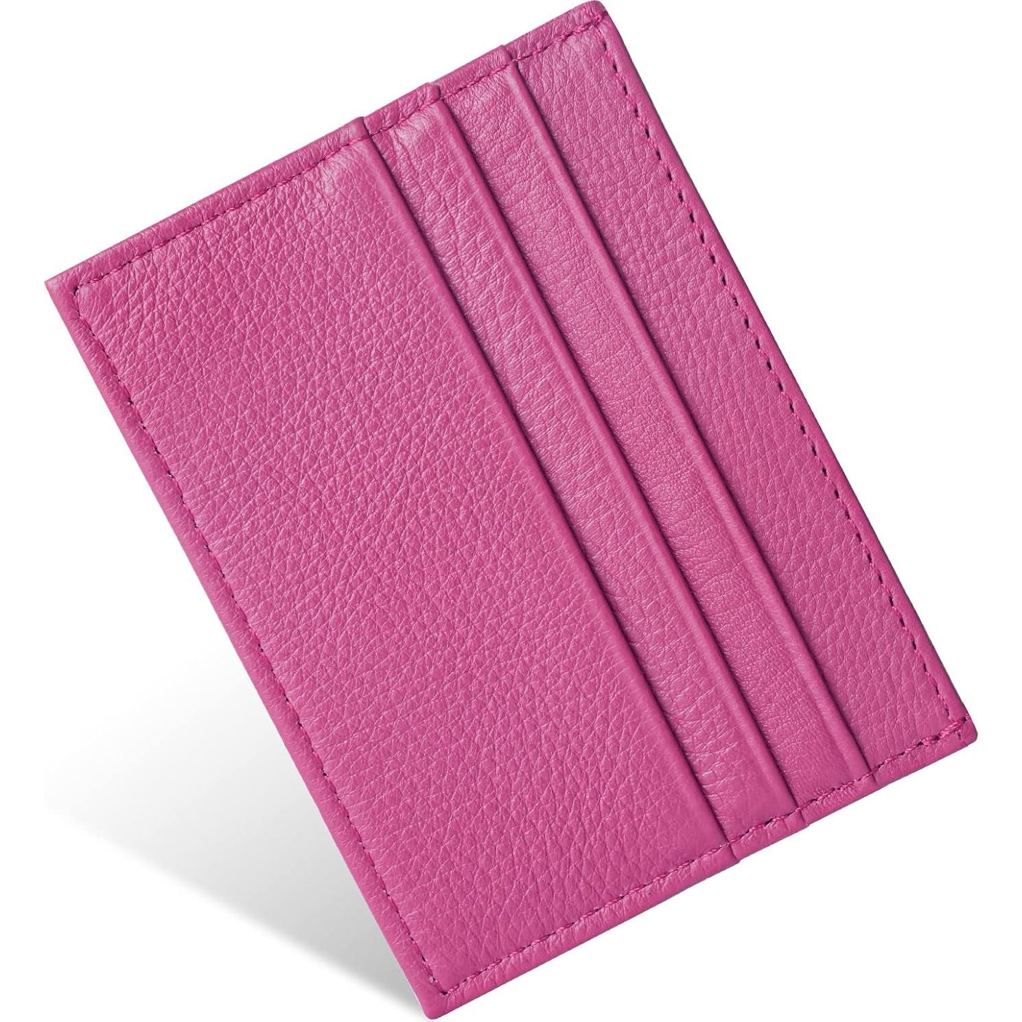 Billetera de Cuero URAQT Minimalista con Bloqueo RFID 6 Tarjetas