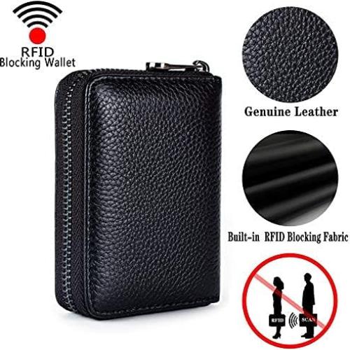 Billetera de Cuero Genuino Aiyo Fashion con Bloqueo RFID