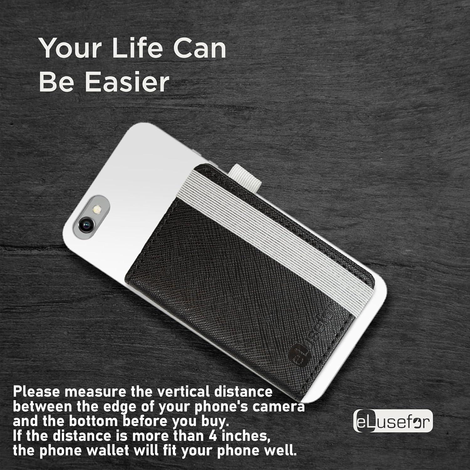 Billetera Adherible eLusefor Turquesa para Teléfono - 6 Tarjetas