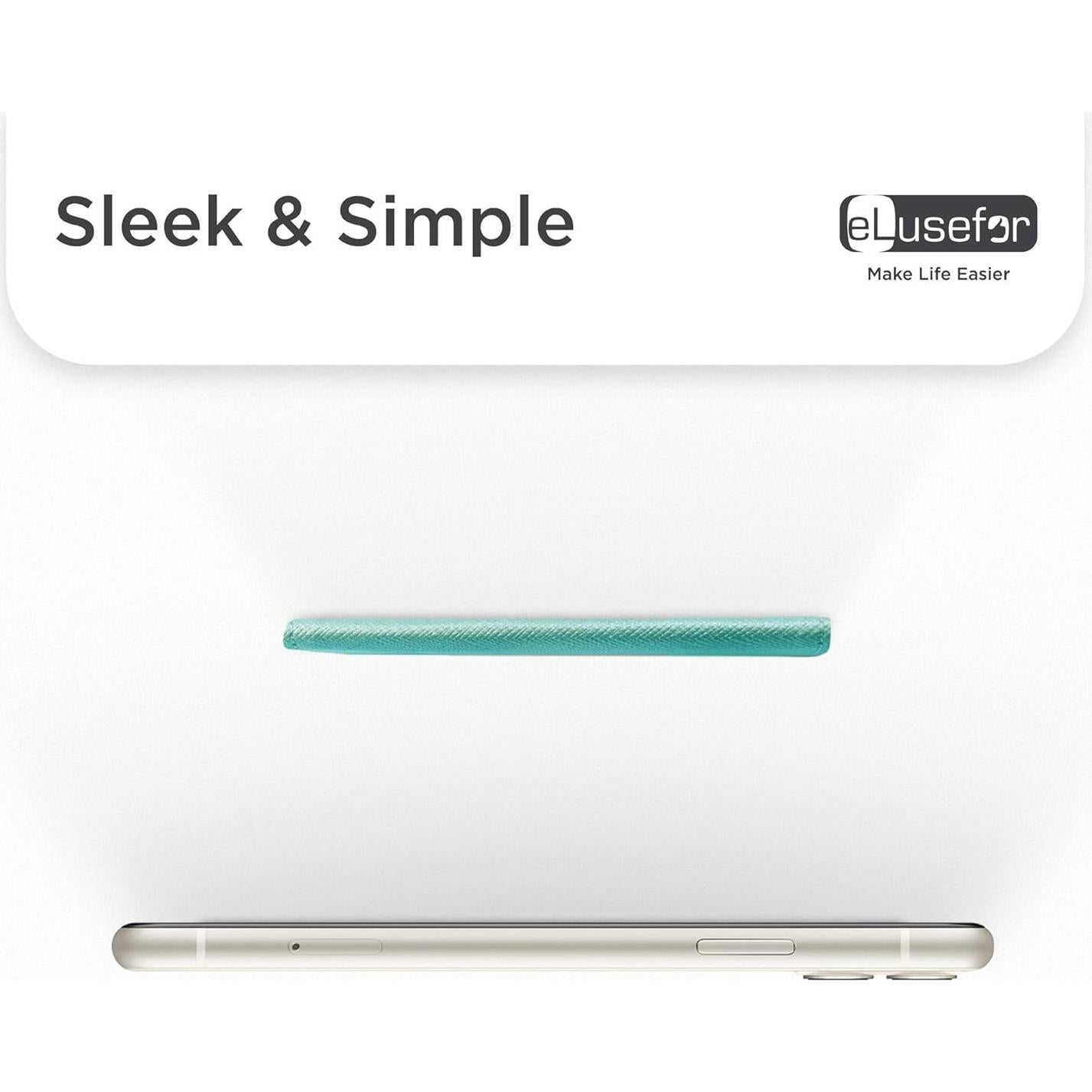 Billetera Adherible eLusefor Turquesa para Teléfono - 6 Tarjetas
