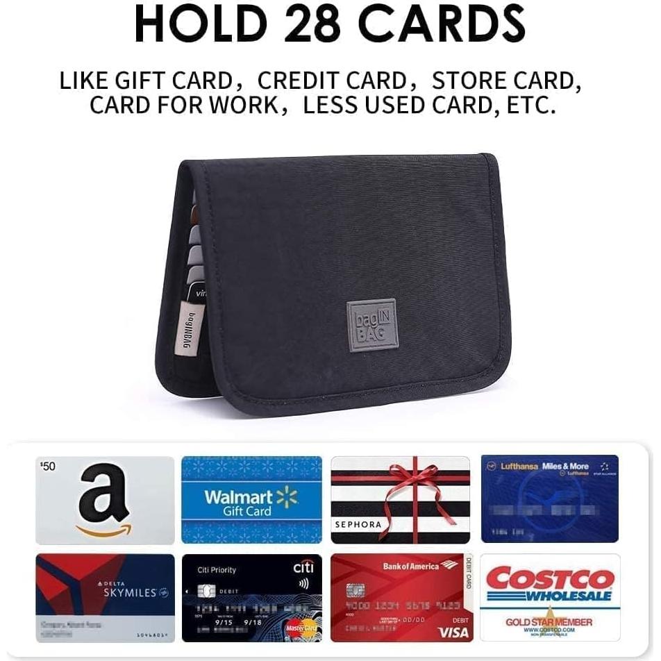 Cartera delgada iN. para 28 tarjetas con bloqueo RFID - Negro