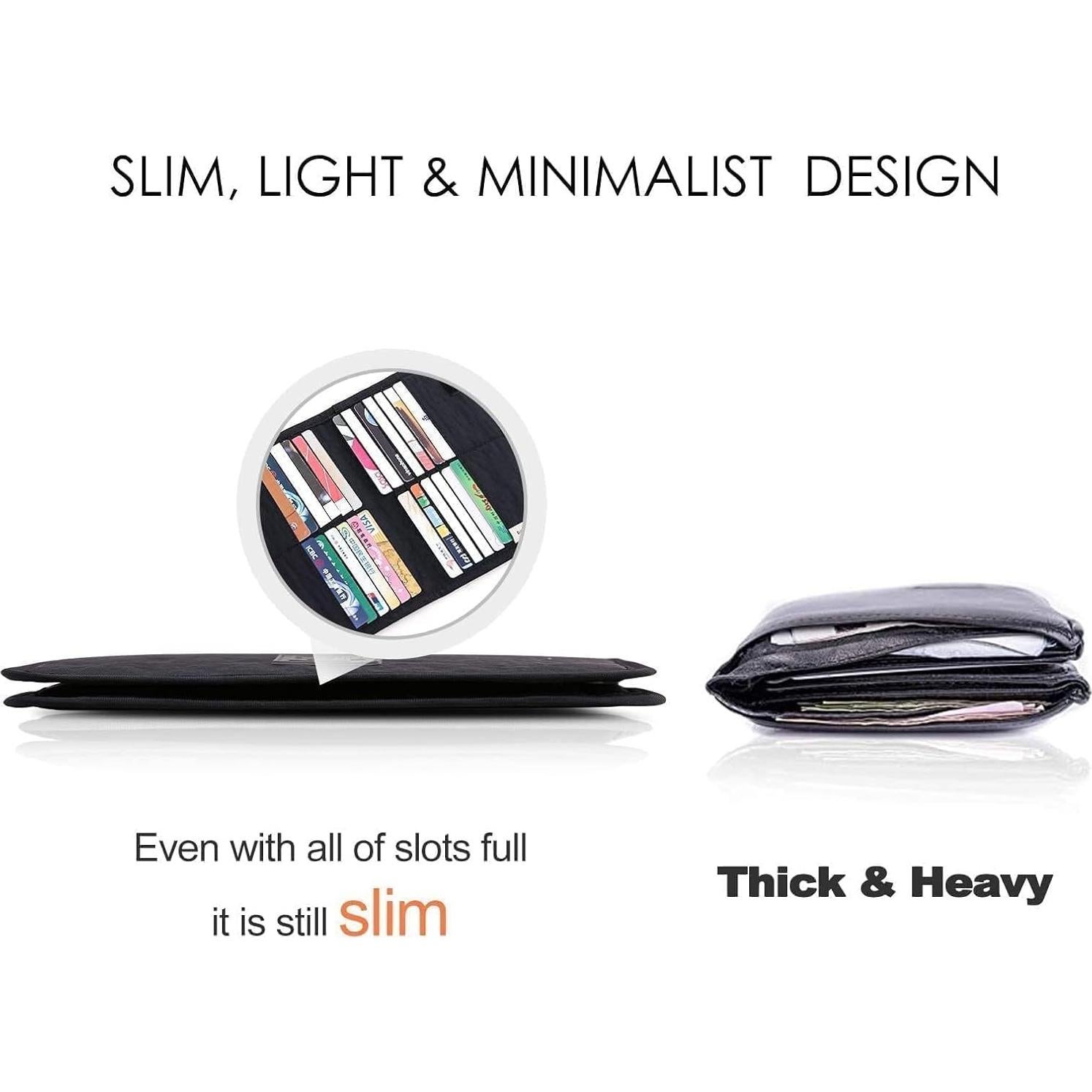 Cartera delgada iN. para 28 tarjetas con bloqueo RFID - Negro