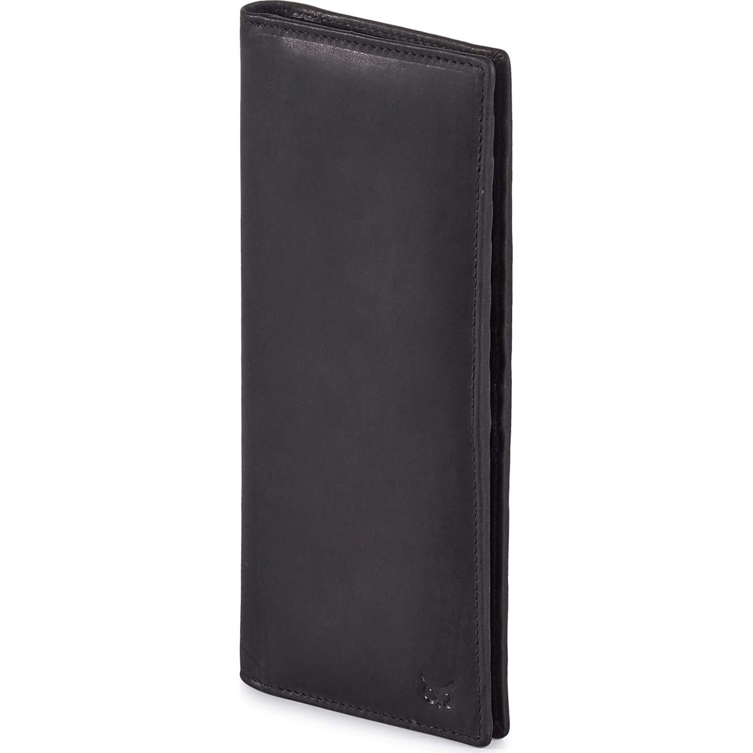 Billetera Larga Unisex Cuero Real Bifold RFID Slim 21.34x9.53cm