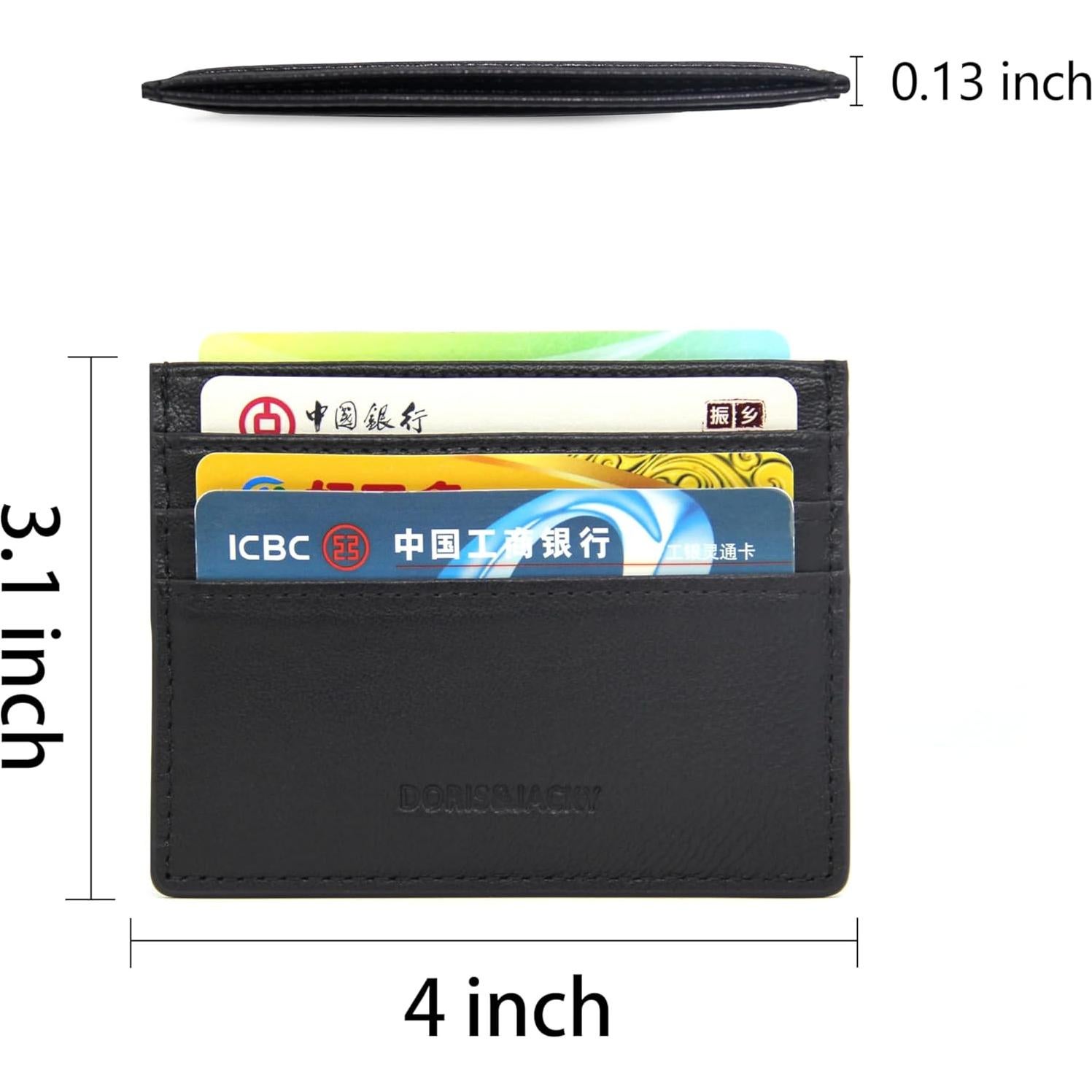 Cartera Minimalista de Cuero Doris&Jacky para Tarjetas - Negro