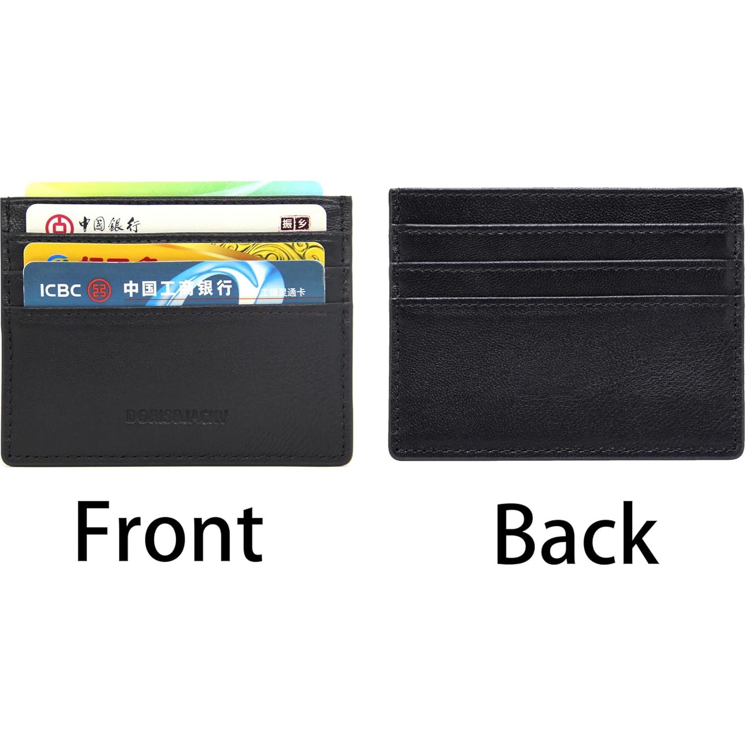 Cartera Minimalista de Cuero Doris&Jacky para Tarjetas - Negro