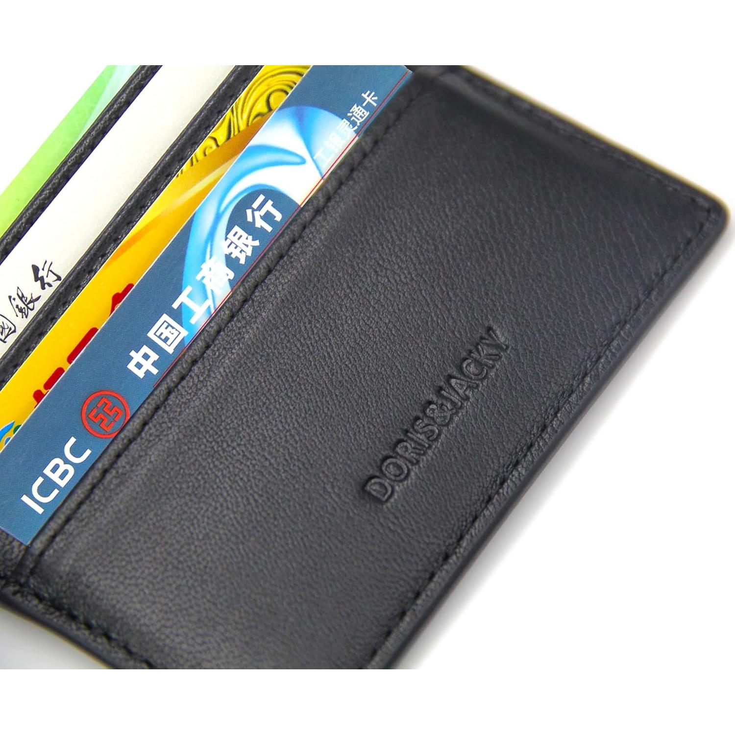 Cartera Minimalista de Cuero Doris&Jacky para Tarjetas - Negro