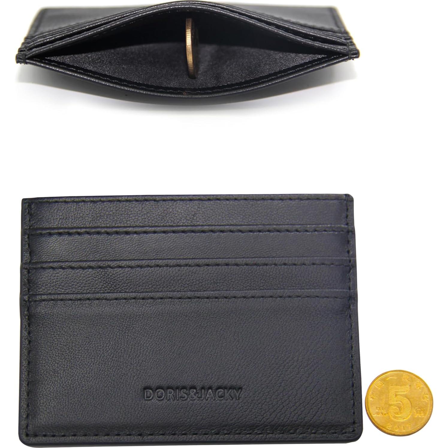 Cartera Minimalista de Cuero Doris&Jacky para Tarjetas - Negro