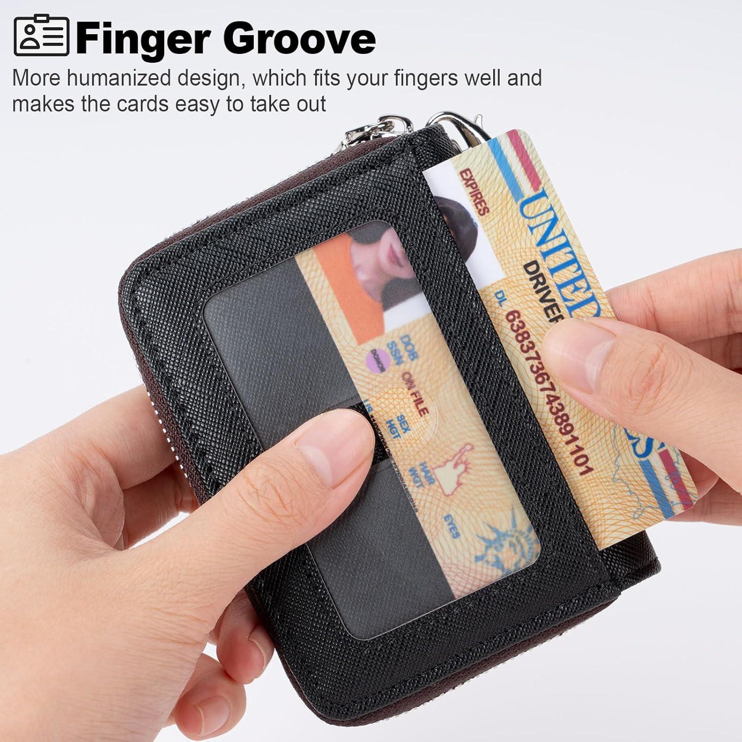 Portatarjetas de Crédito Mayski Negro con Cremallera y Llavero