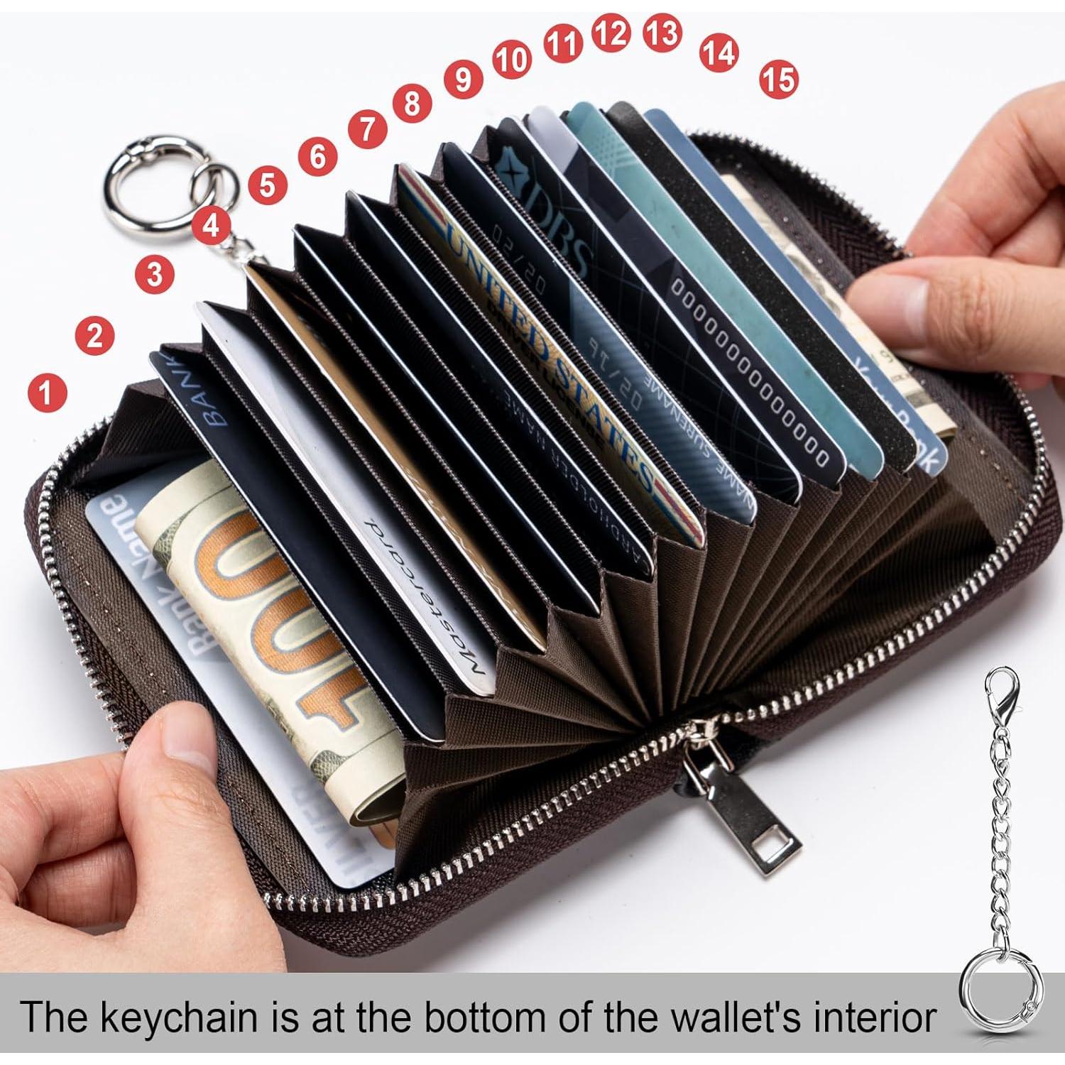 Portatarjetas de Crédito Mayski Negro con Cremallera y Llavero