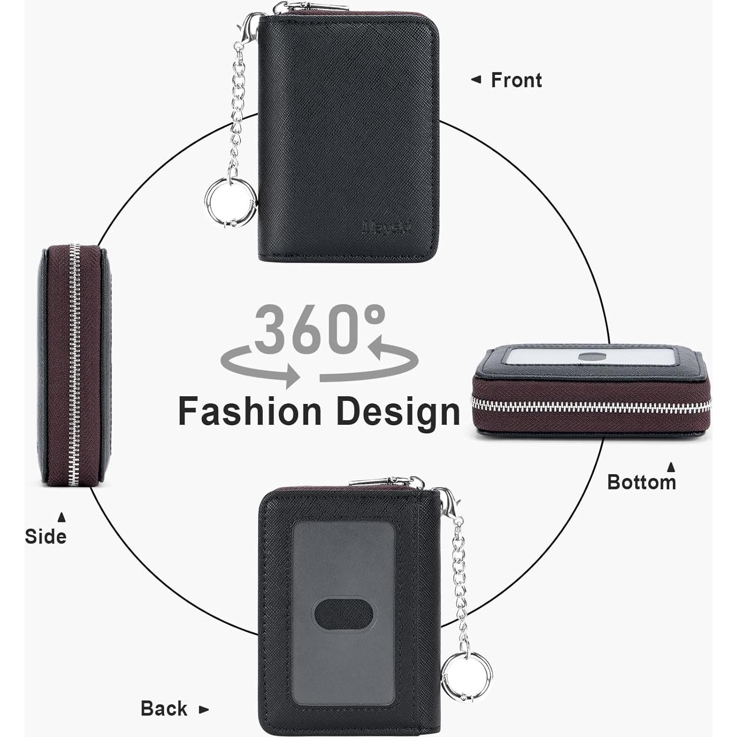 Portatarjetas de Crédito Mayski Negro con Cremallera y Llavero