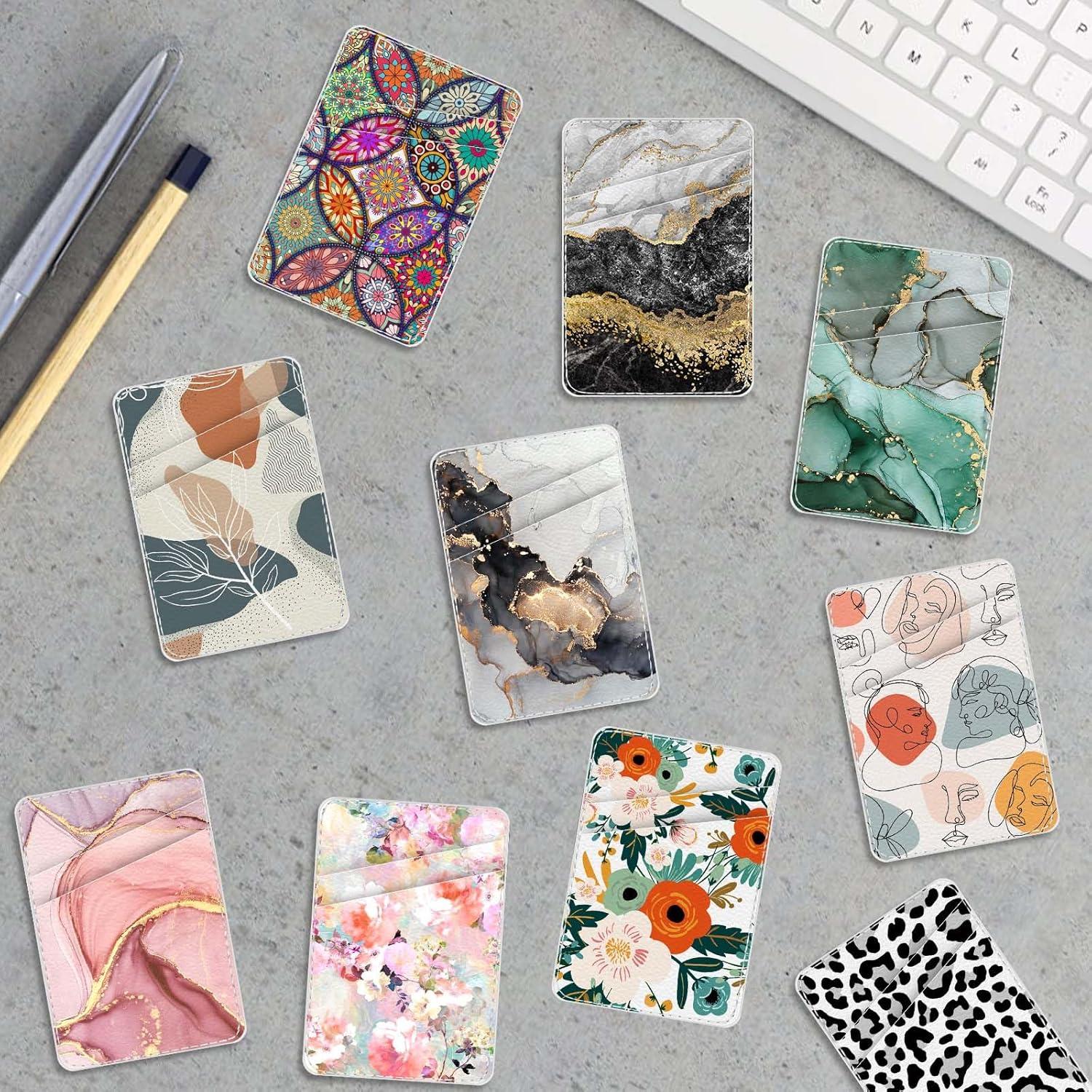 Soporte de Tarjeta de Teléfono Tihywr Blanco - Cuero PU, Doble Bolsillo