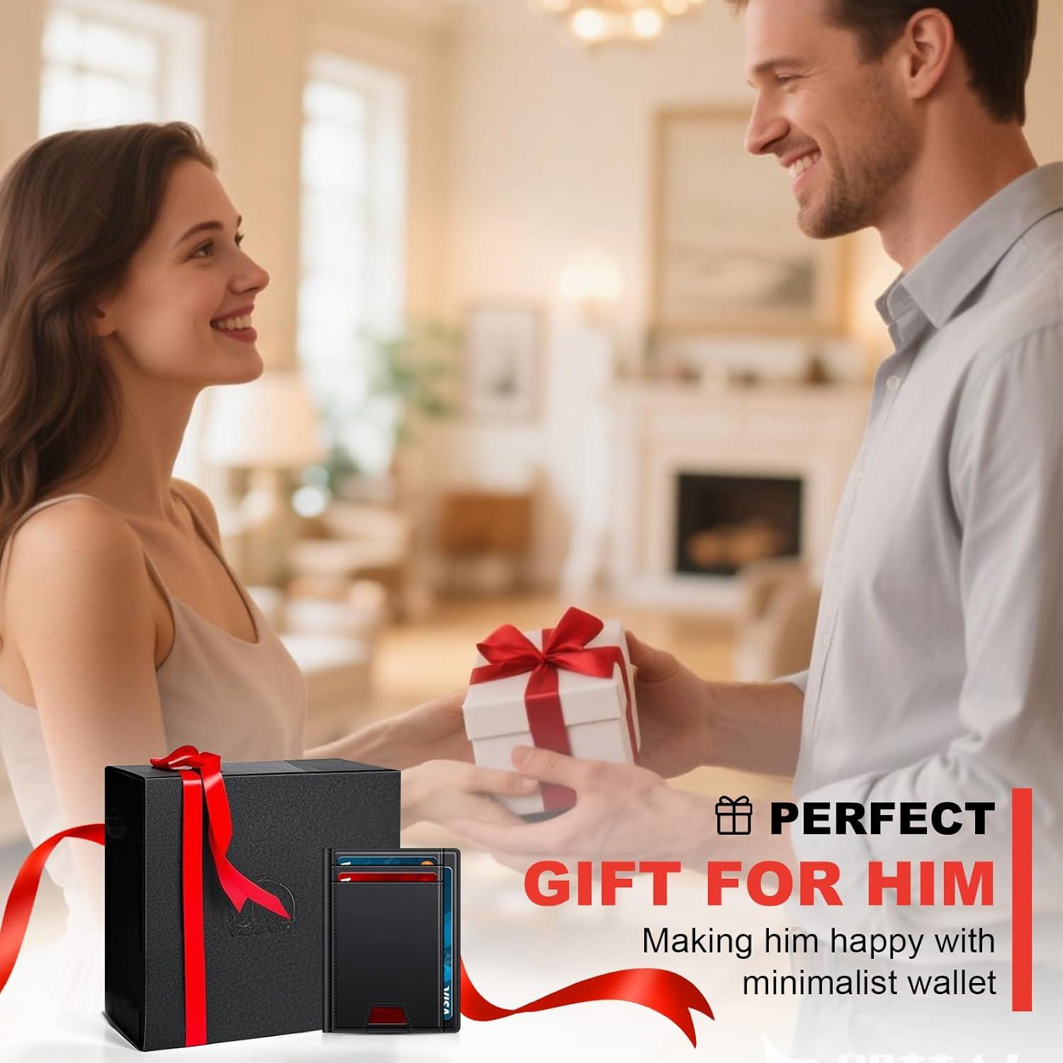 Billetera de Cuero Minimalista GTWUP para Hombres con RFID