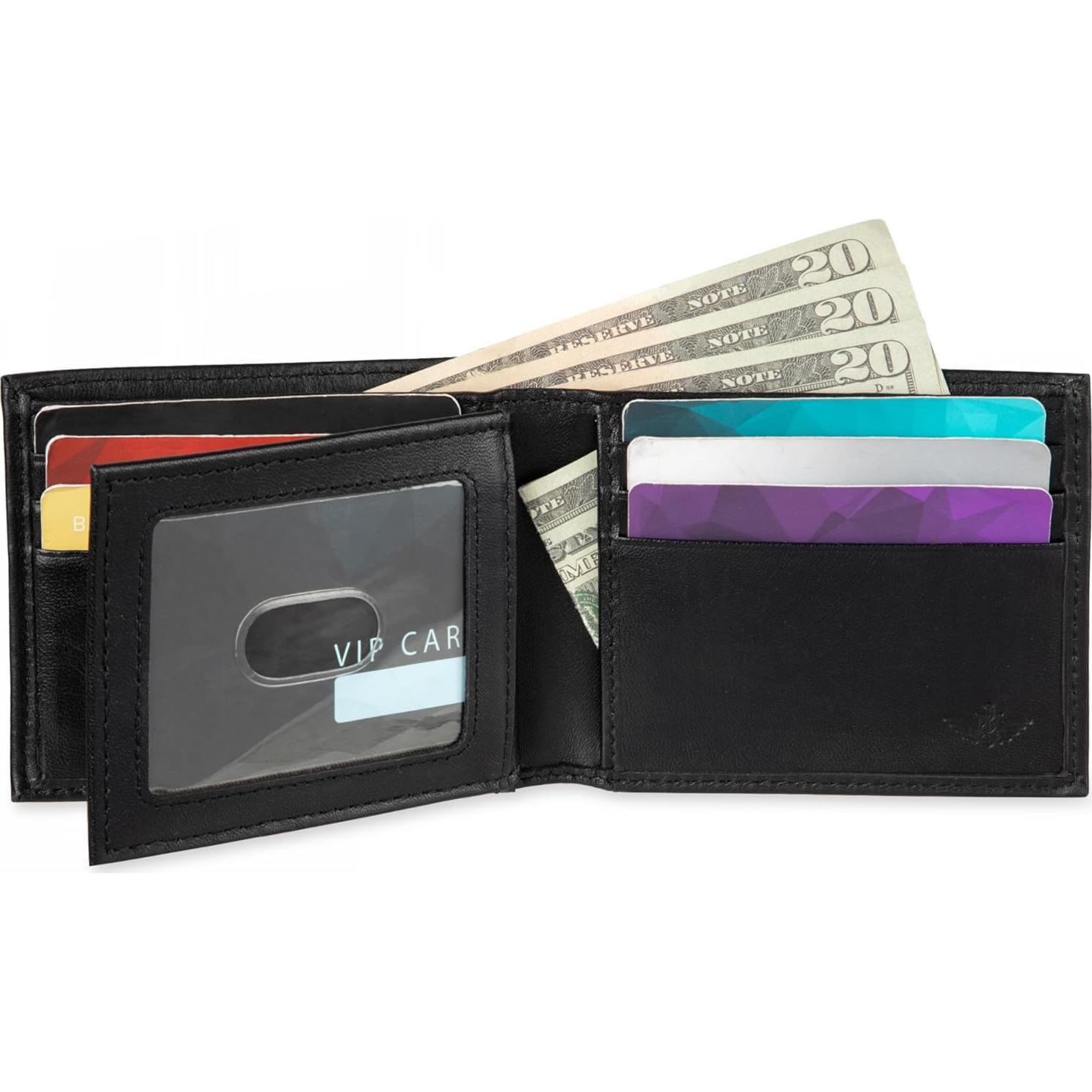 Billetera Bifold de Cuero Dockers para Hombre - Slimfold RFID