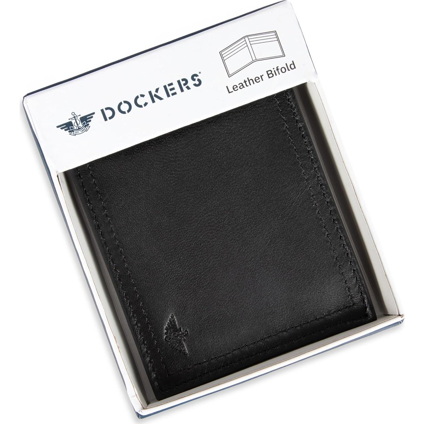 Billetera Bifold de Cuero Dockers para Hombre - Slimfold RFID