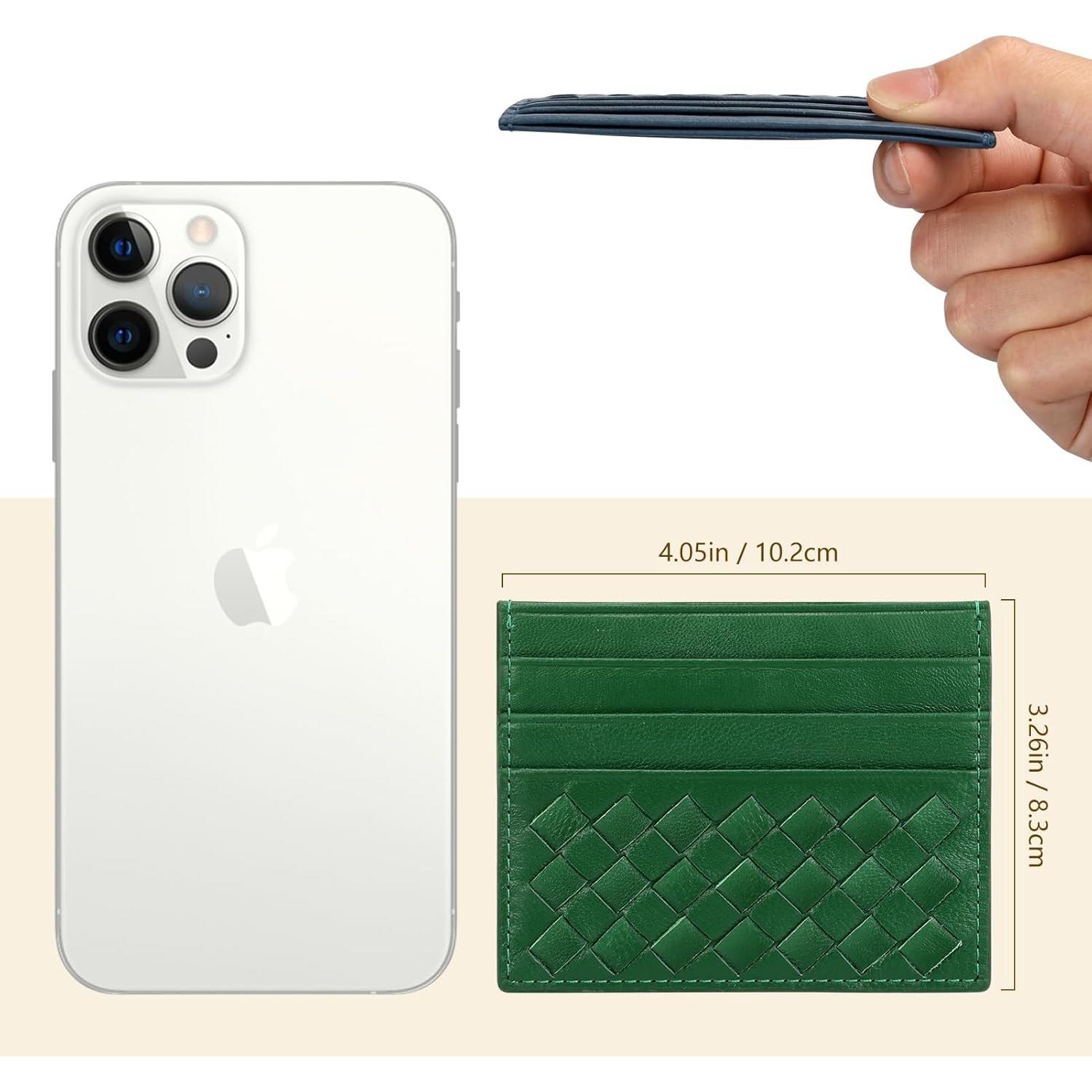 Cartera Minimalista Slim Unaone Verde - Soporte para 6 Tarjetas