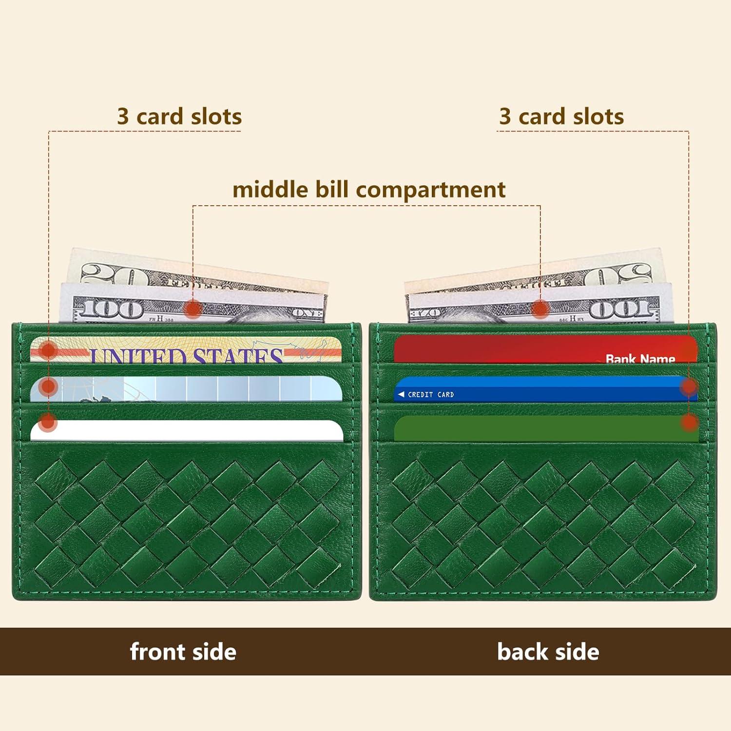 Cartera Minimalista Slim Unaone Verde - Soporte para 6 Tarjetas