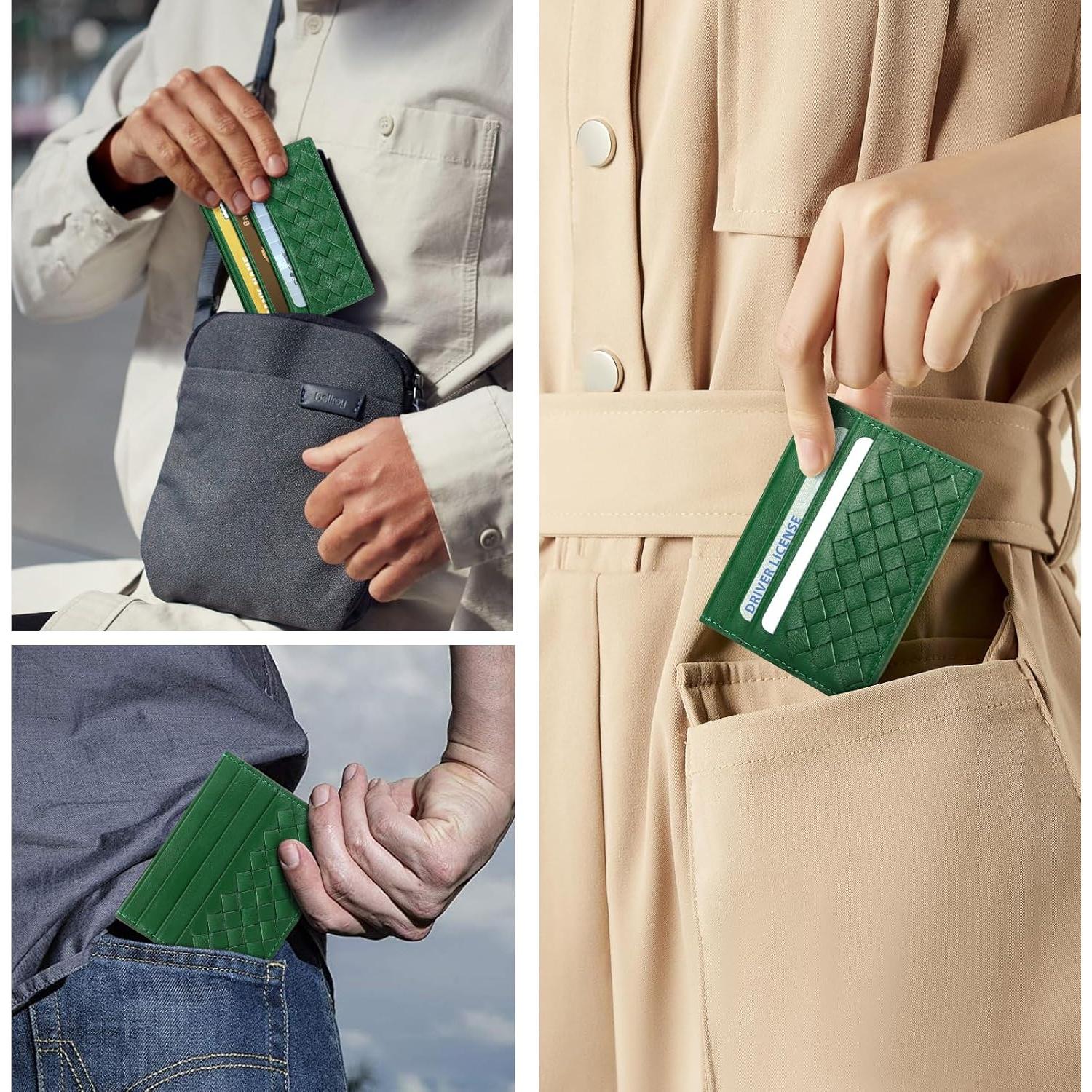 Cartera Minimalista Slim Unaone Verde - Soporte para 6 Tarjetas