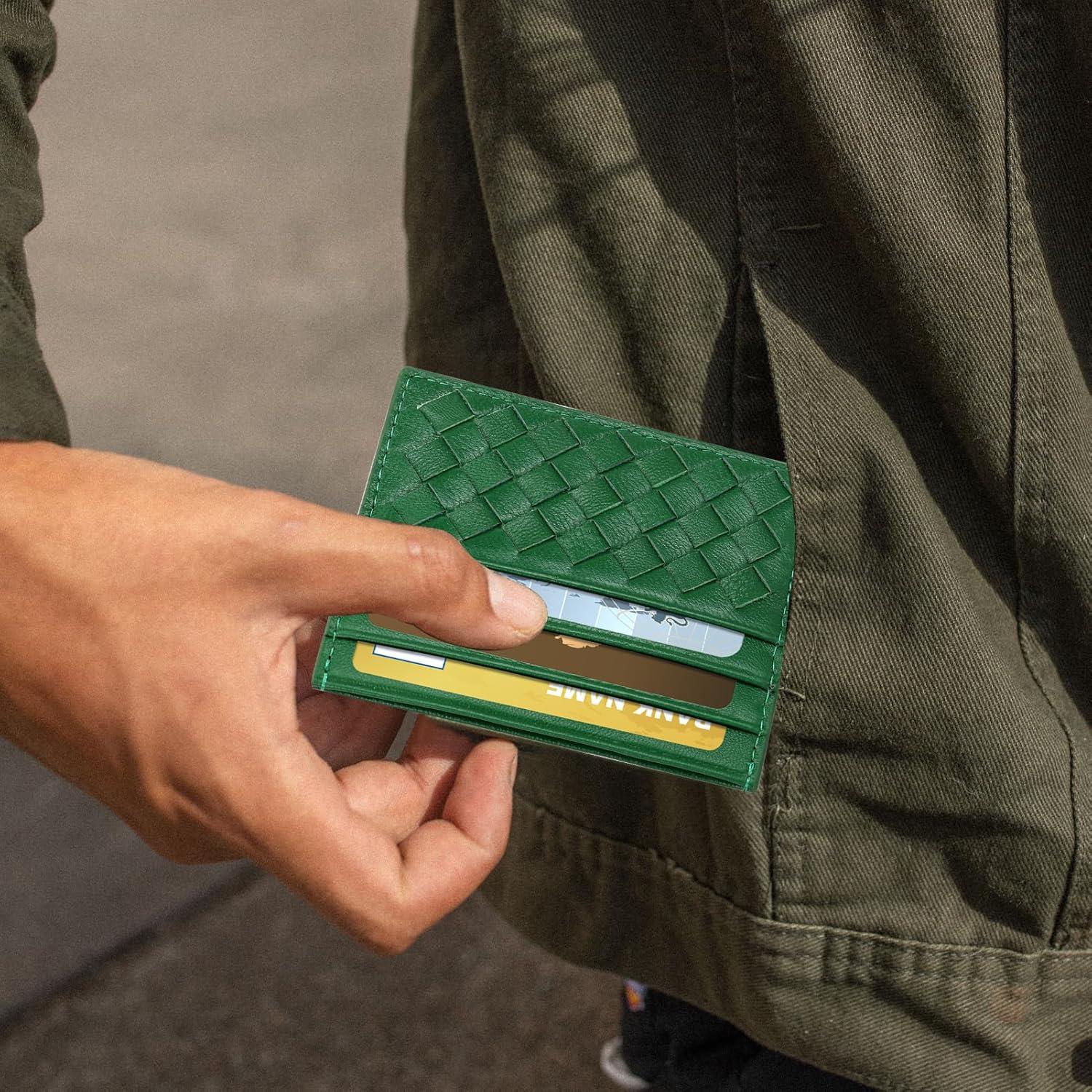 Cartera Minimalista Slim Unaone Verde - Soporte para 6 Tarjetas