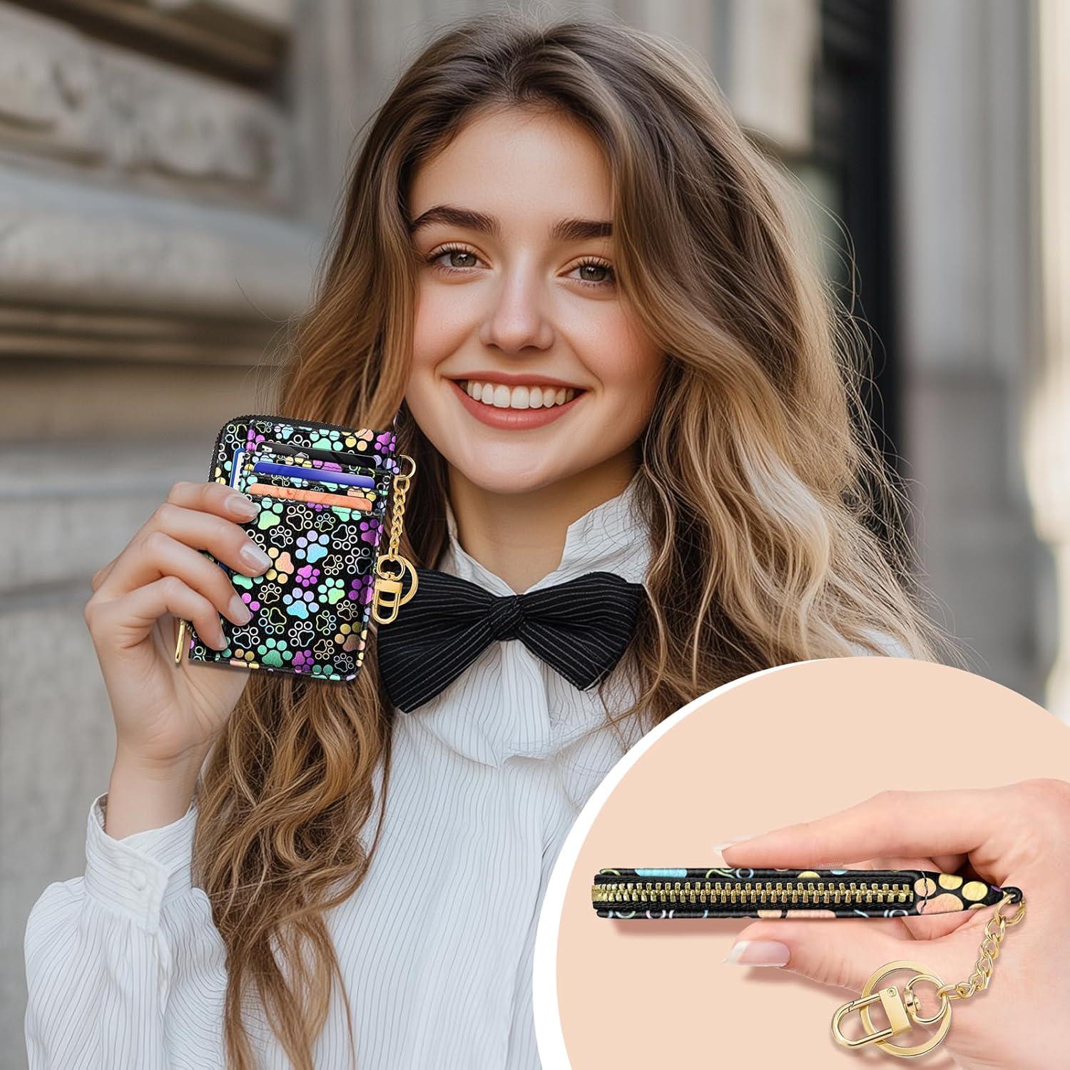 Billetera Slim Giancomics Huella de Perro RFID para Mujeres