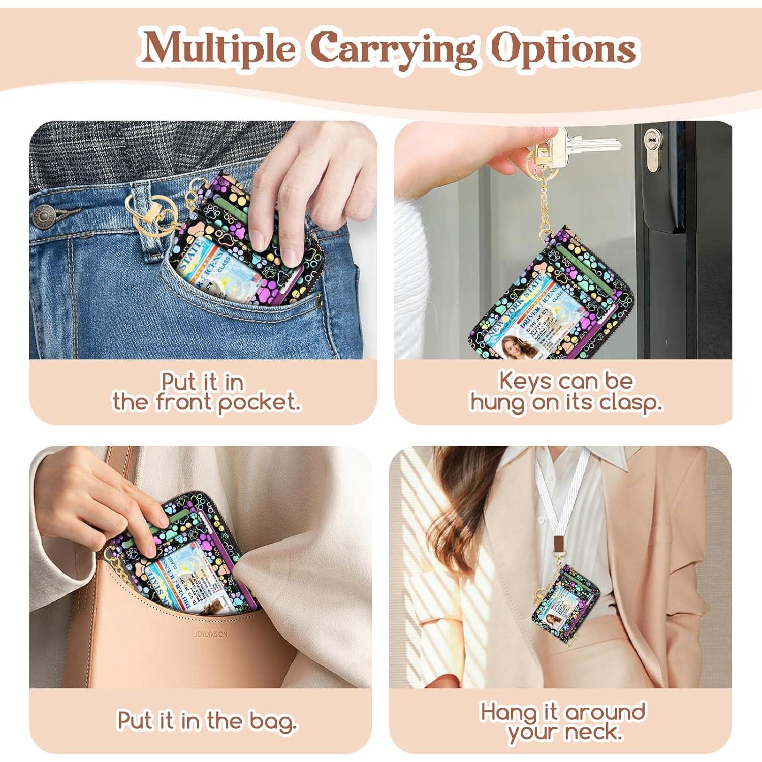 Billetera Slim Giancomics Huella de Perro RFID para Mujeres