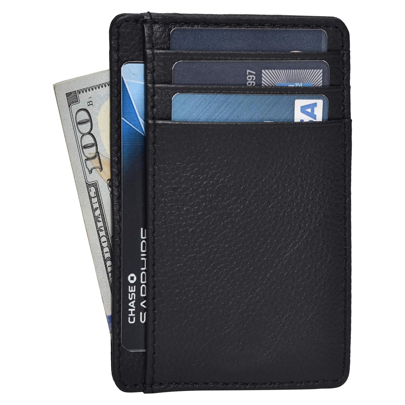 Billetera Minimalista Slim de Cuero Genuino Clifton Heritage - RFID