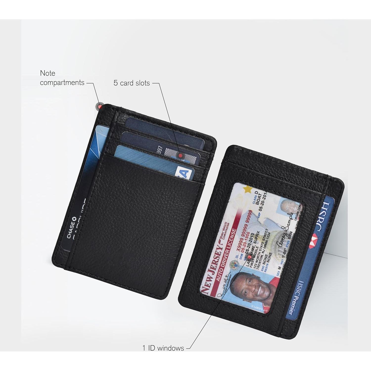 Billetera Minimalista Slim de Cuero Genuino Clifton Heritage - RFID