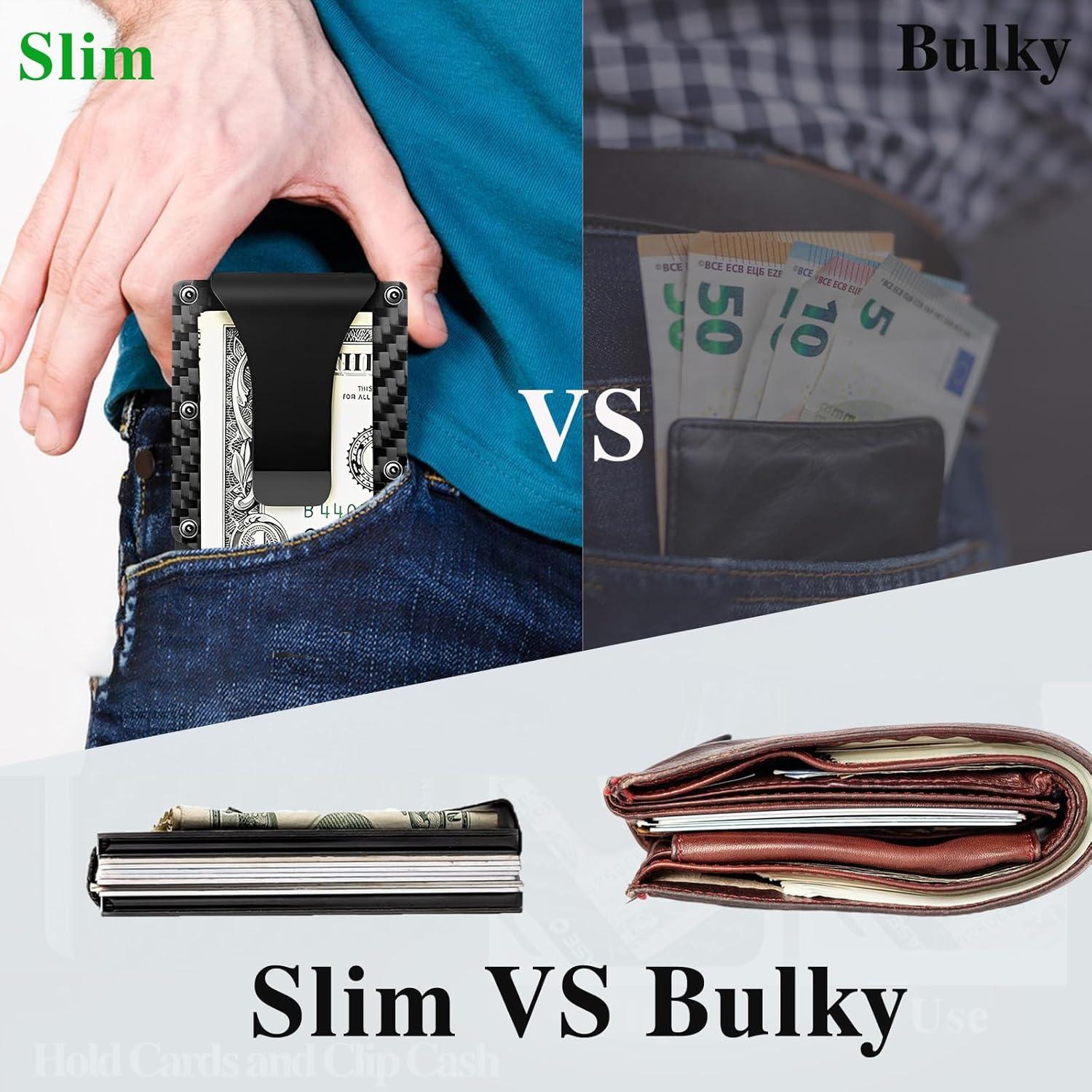 Billetera Minimalista RFID Aluminio YIWU Fibra de Carbono