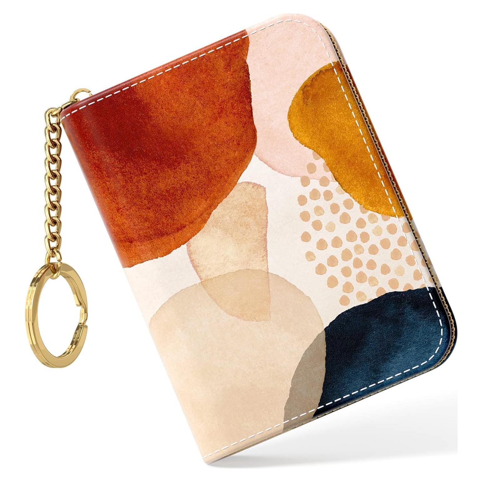 Monedero RFID Nipichsha para Mujeres, Cuero Delgado, Arte Abstracto