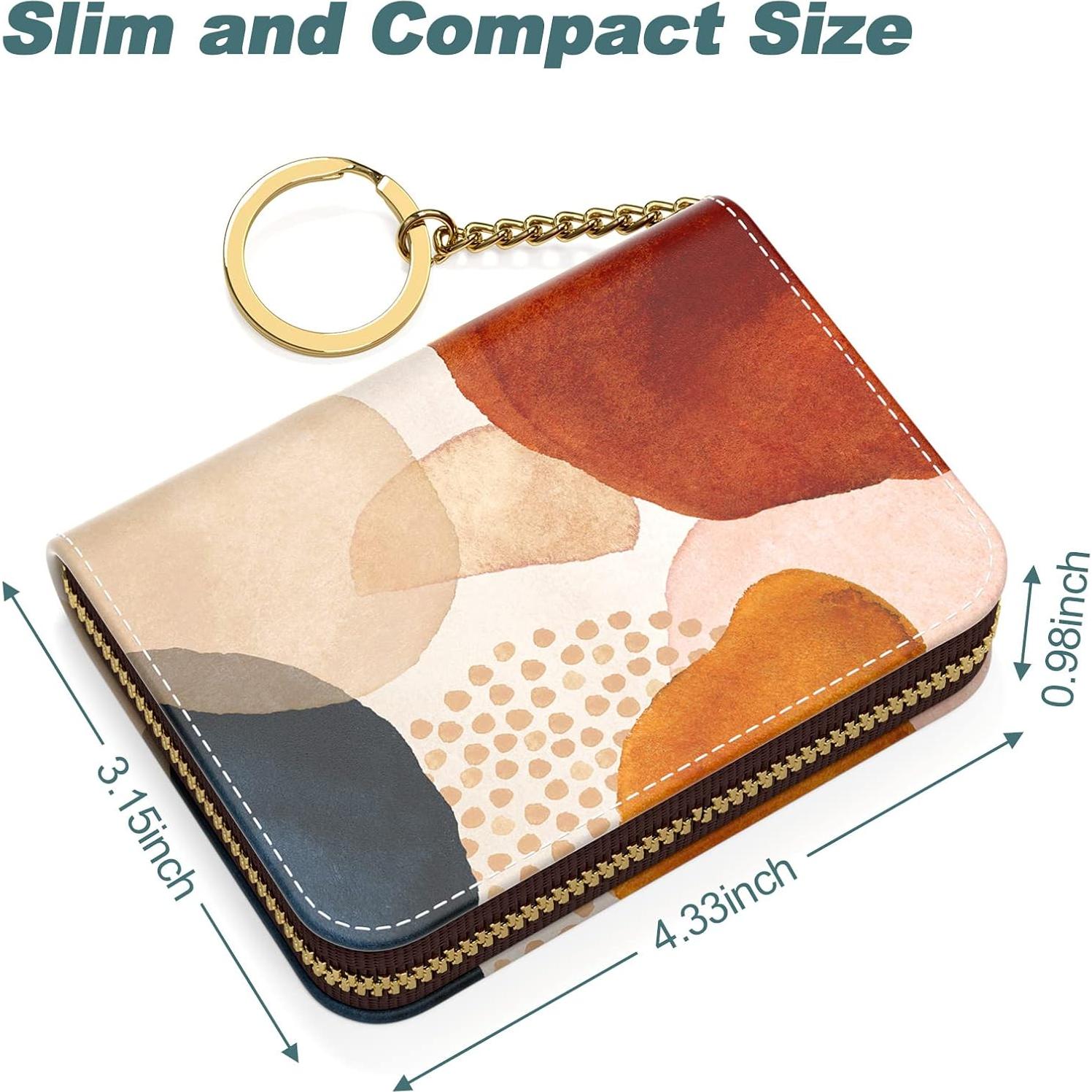 Monedero RFID Nipichsha para Mujeres, Cuero Delgado, Arte Abstracto