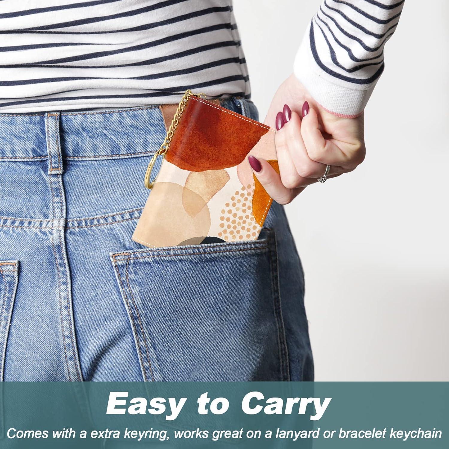 Monedero RFID Nipichsha para Mujeres, Cuero Delgado, Arte Abstracto