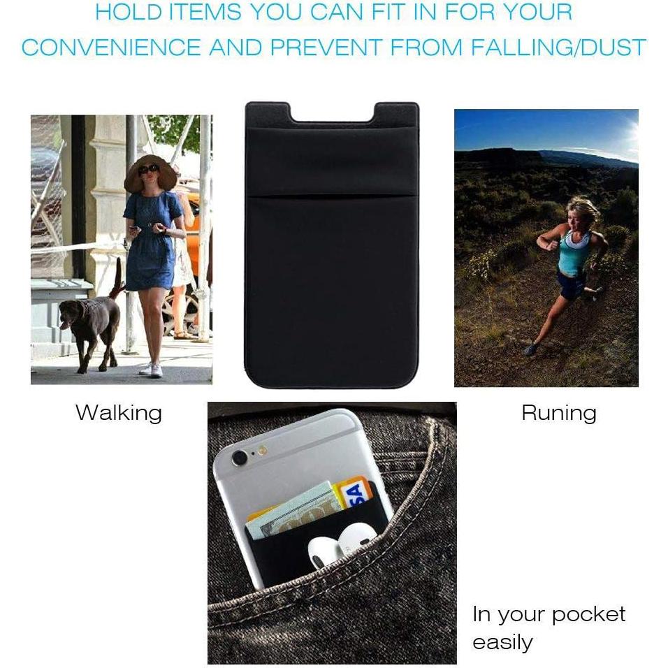 Soporte para Tarjetas de Teléfono Wensor Negro 3 Pack Elástico