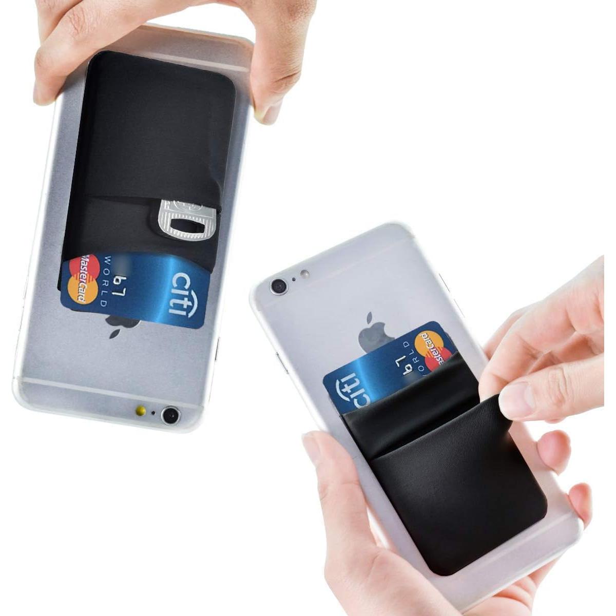 Soporte para Tarjetas de Teléfono Wensor Negro 3 Pack Elástico