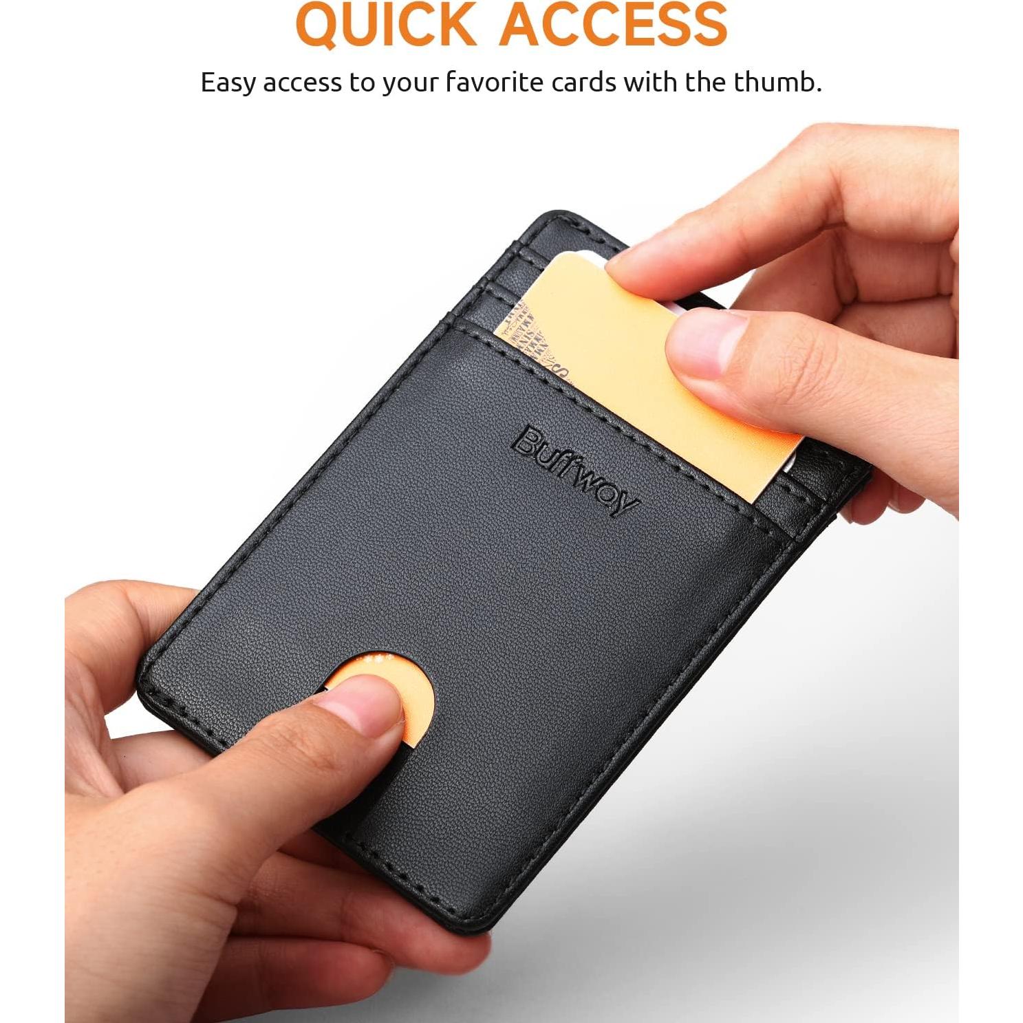 Cartera Slim Buffway para Hombre y Mujer con Bloqueo RFID