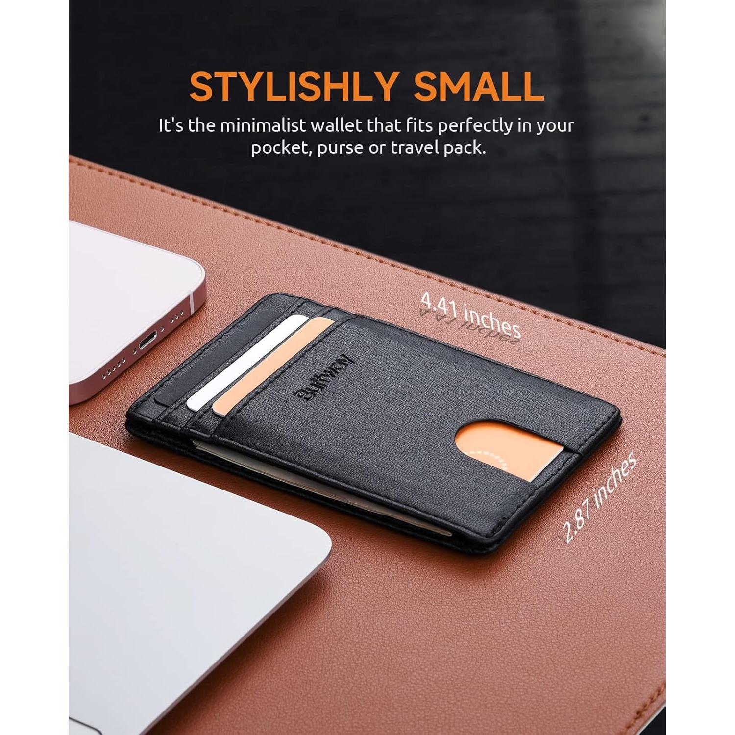 Cartera Slim Buffway para Hombre y Mujer con Bloqueo RFID