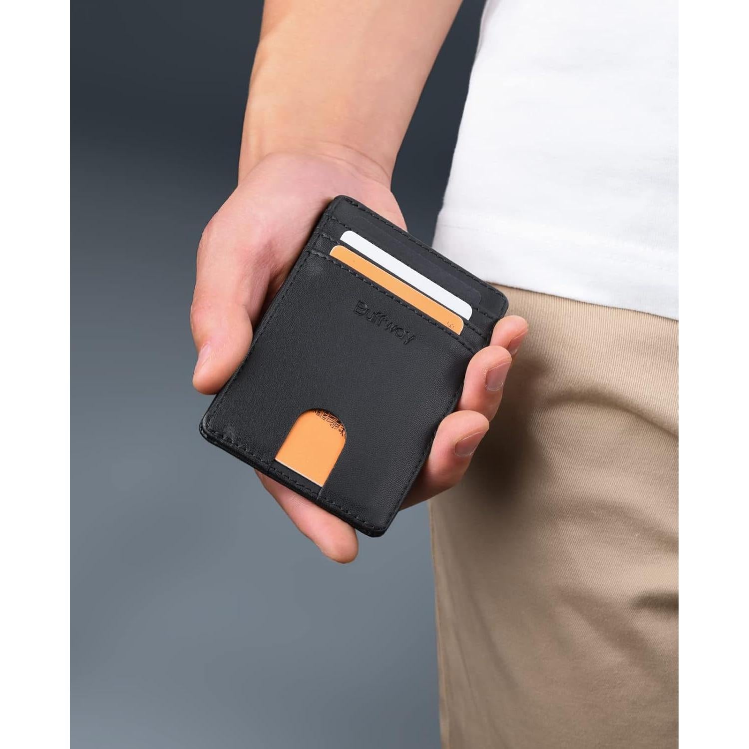 Cartera Slim Buffway para Hombre y Mujer con Bloqueo RFID