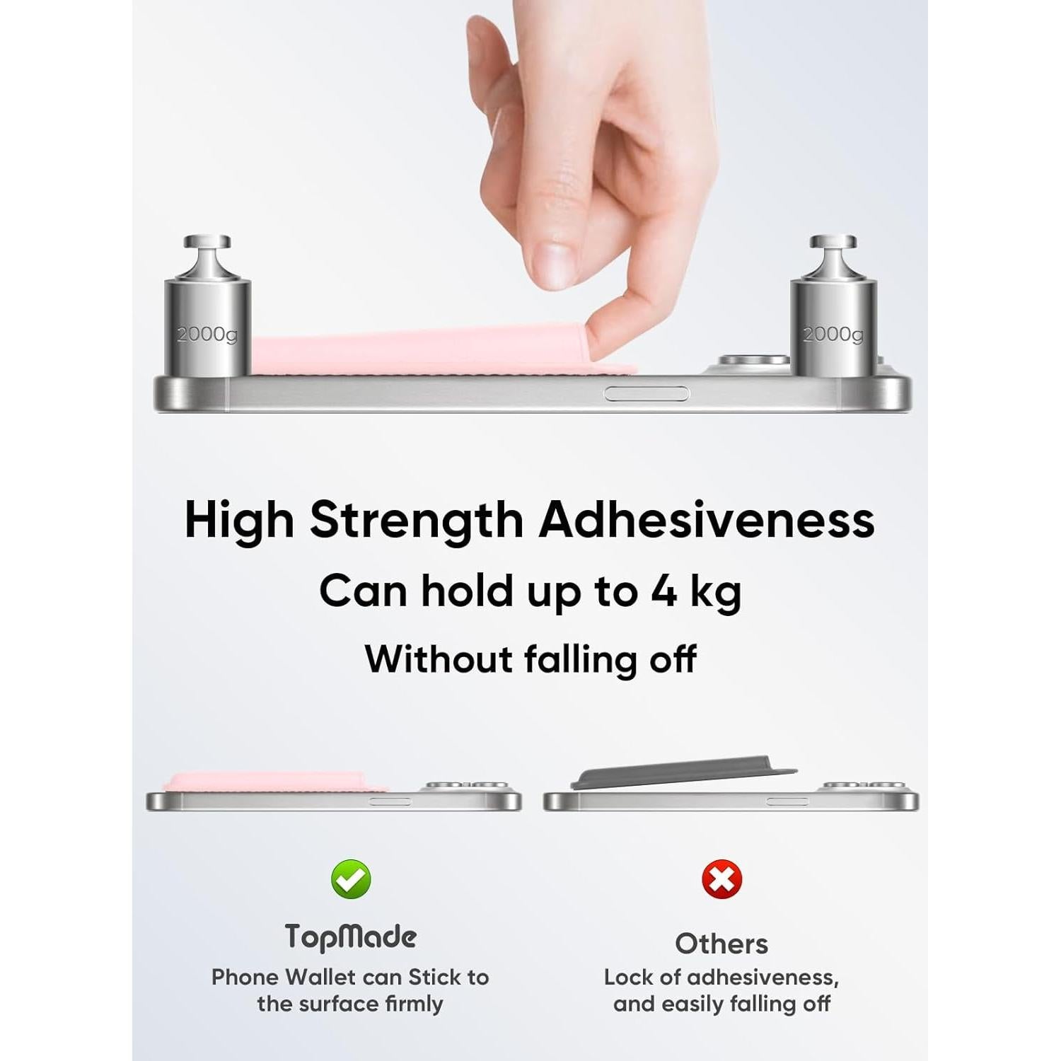 Soporte para Tarjetas TopMade Rosa, Cuero Premium, RFID, 4 Tarjetas