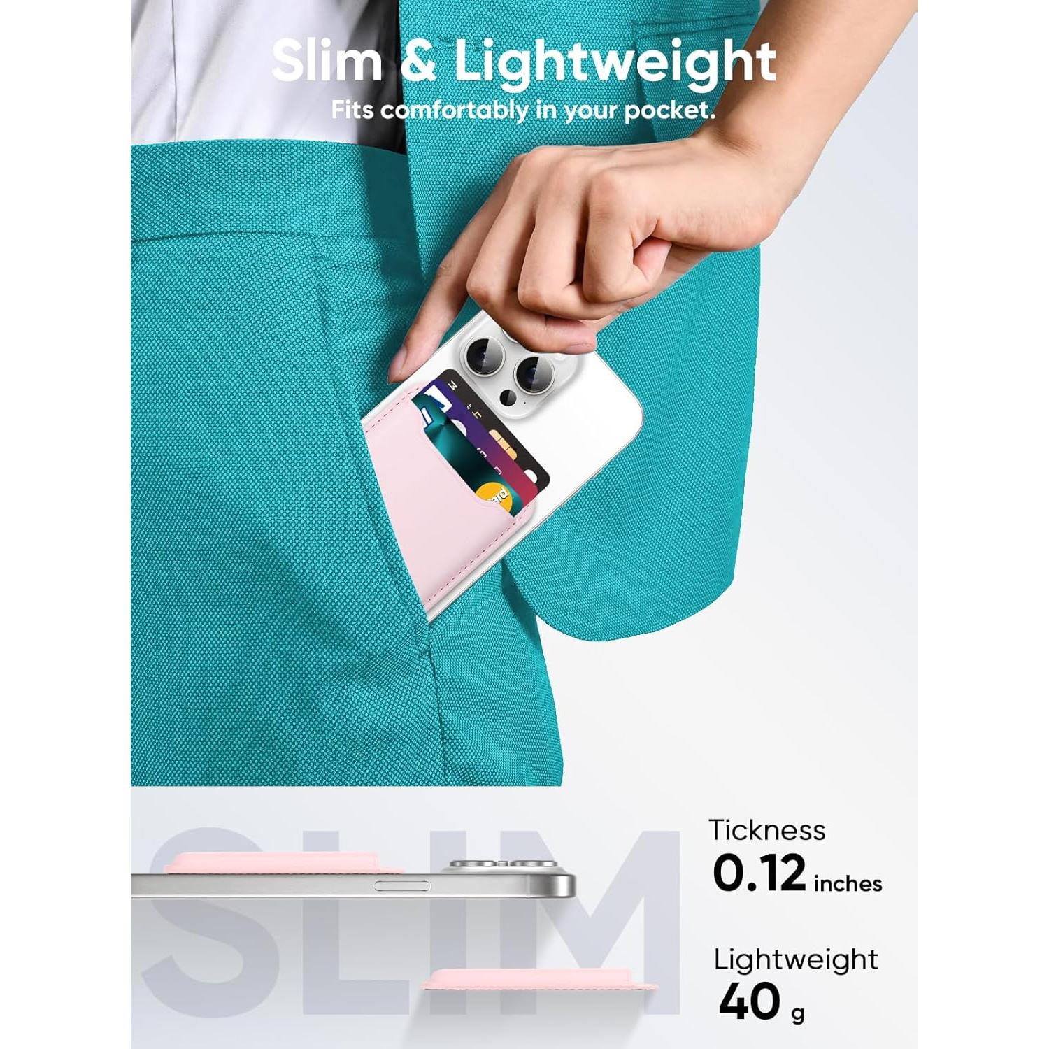 Soporte para Tarjetas TopMade Rosa, Cuero Premium, RFID, 4 Tarjetas