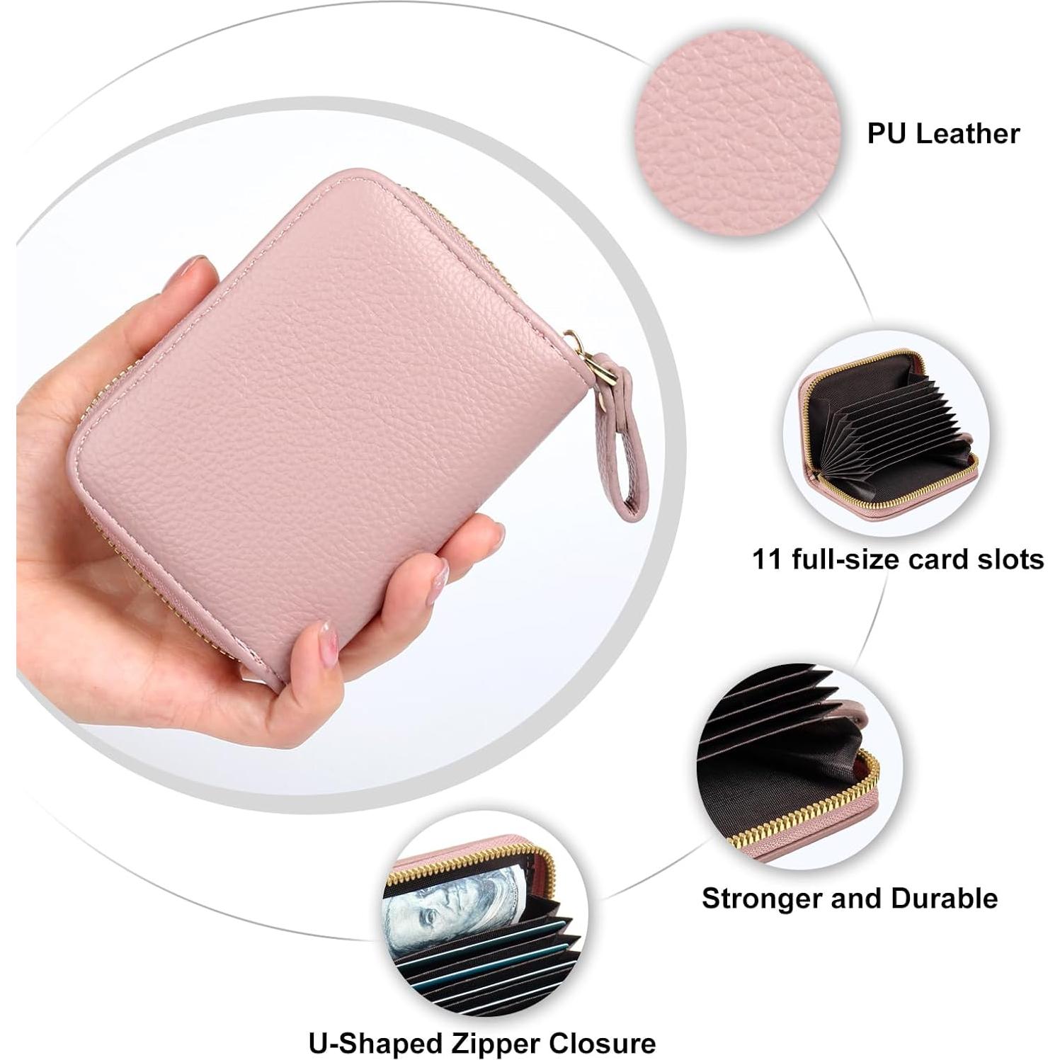 Porta Tarjetas EcoVision con RFID, Cartera Acordeón Rosa