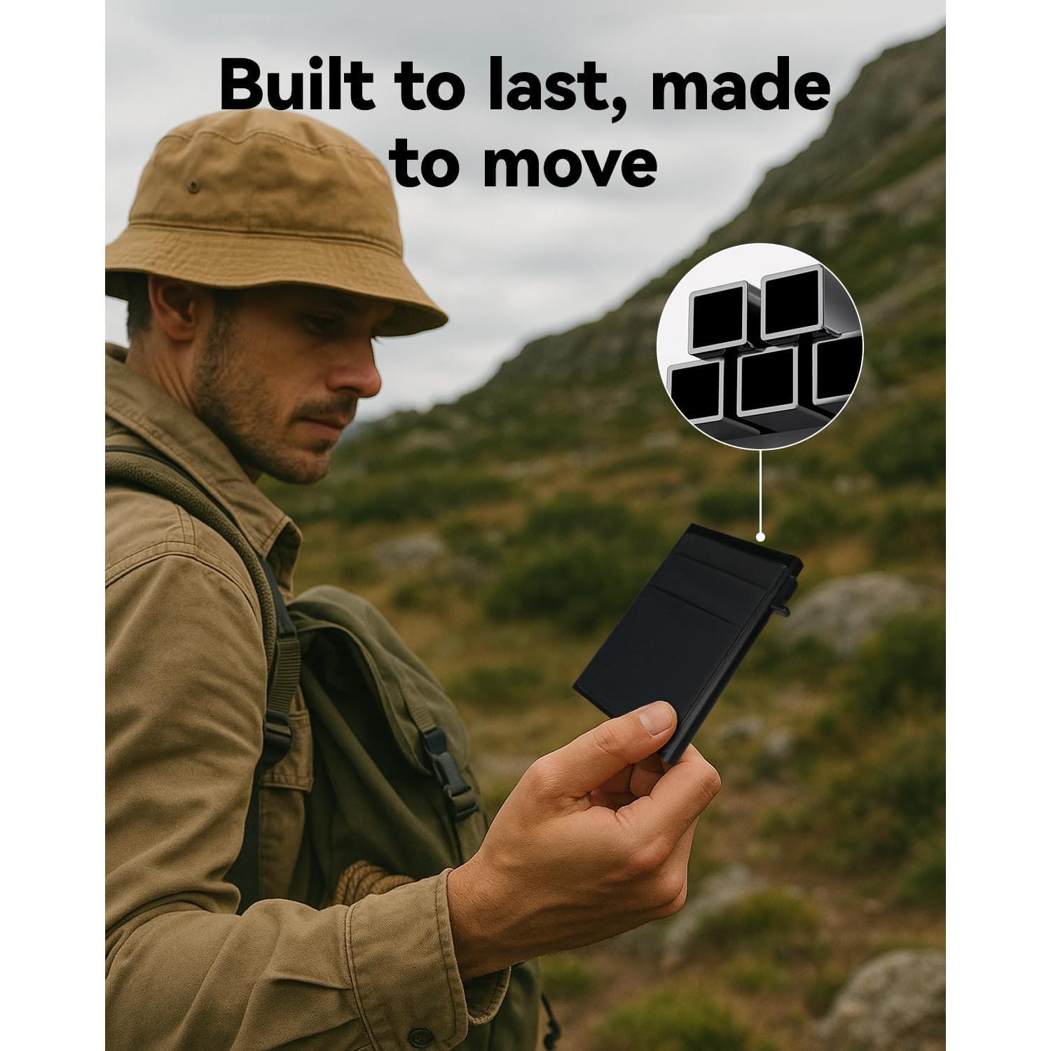 Billetera Metálica Ultra Delgado Errjinhao con Bloqueo RFID