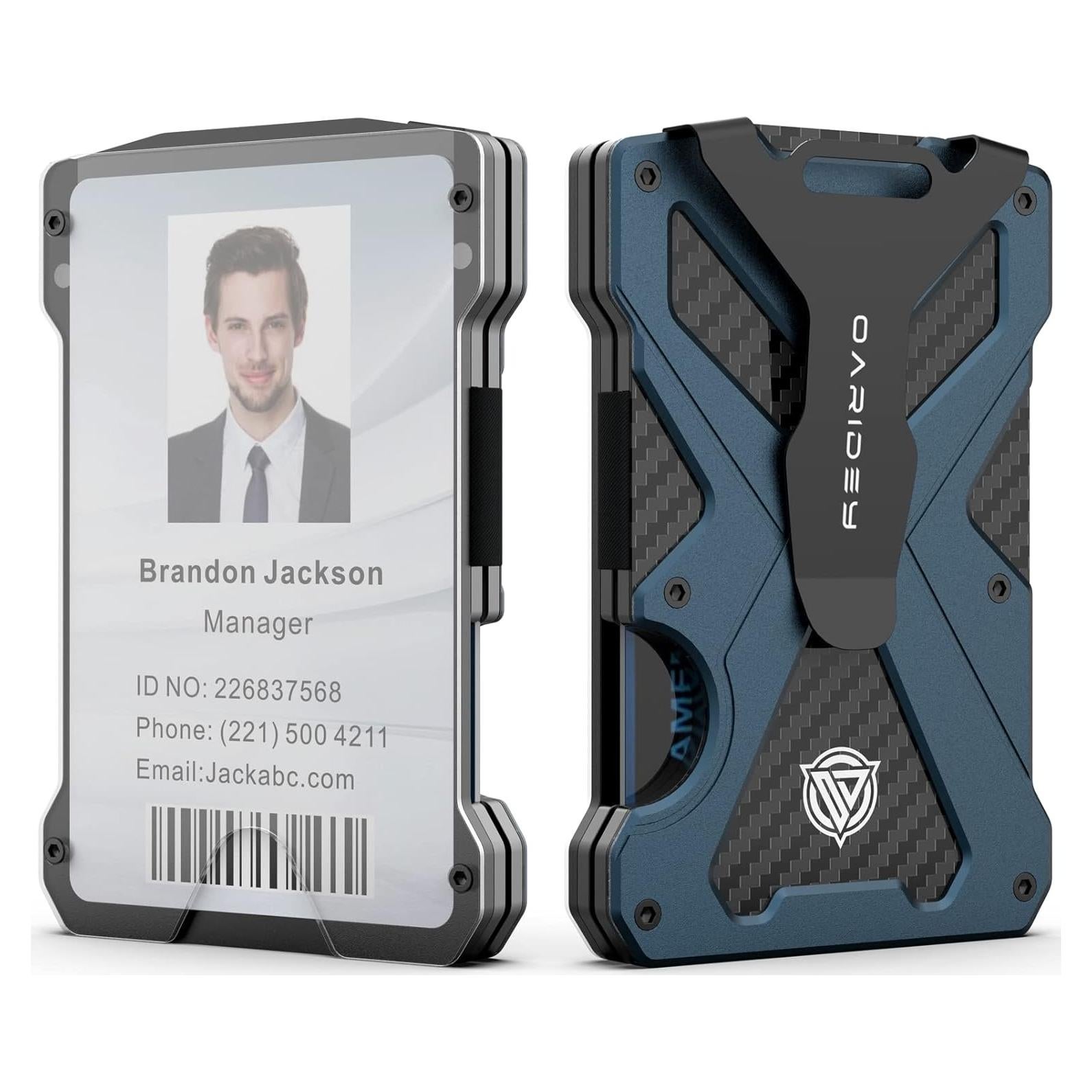 Billetera Minimalista Oaridey Azul Marino con Bloqueo RFID