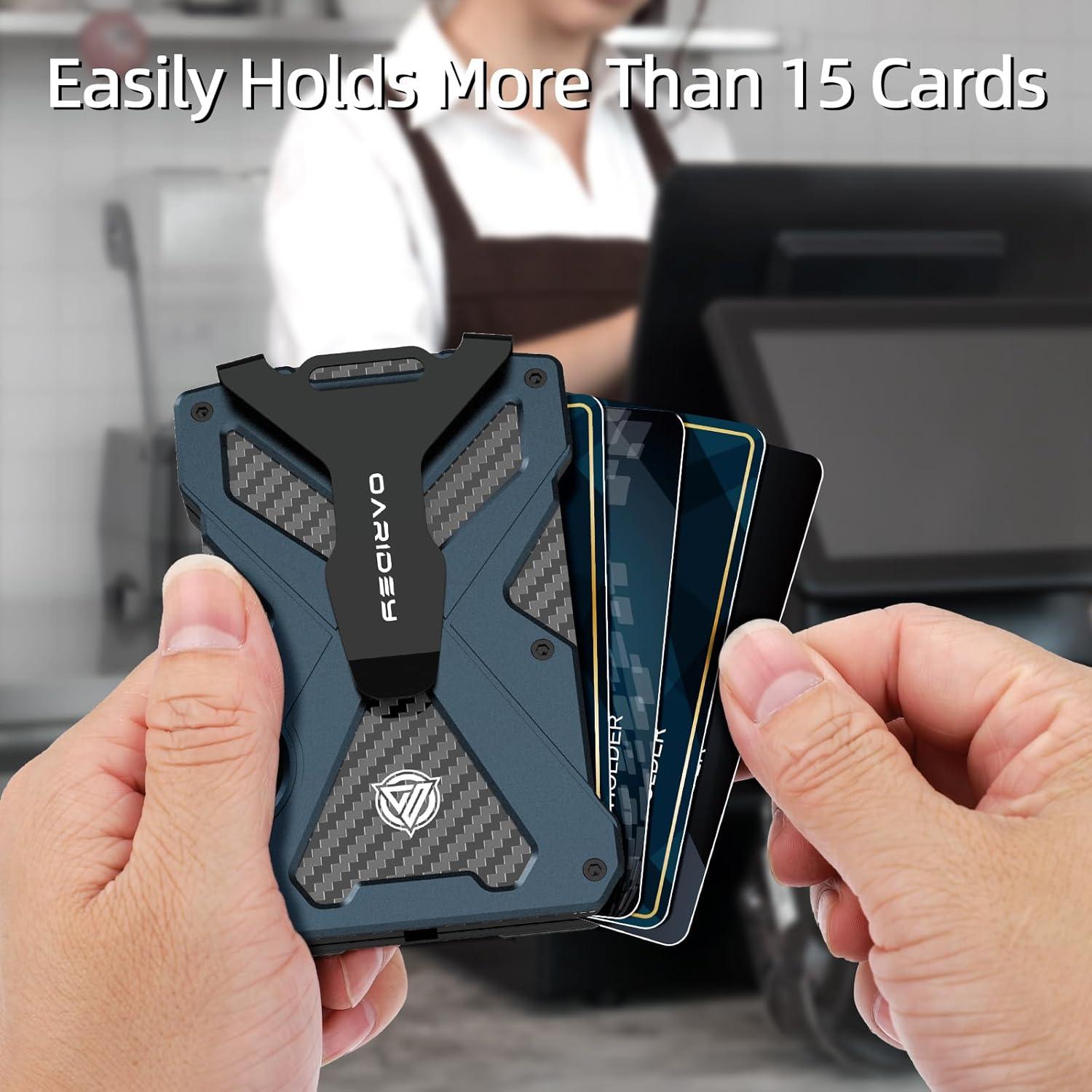 Billetera Minimalista Oaridey Azul Marino con Bloqueo RFID