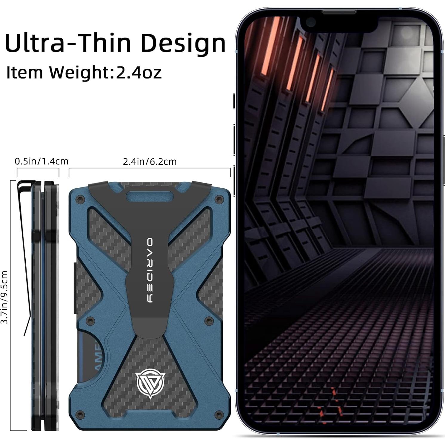 Billetera Minimalista Oaridey Azul Marino con Bloqueo RFID