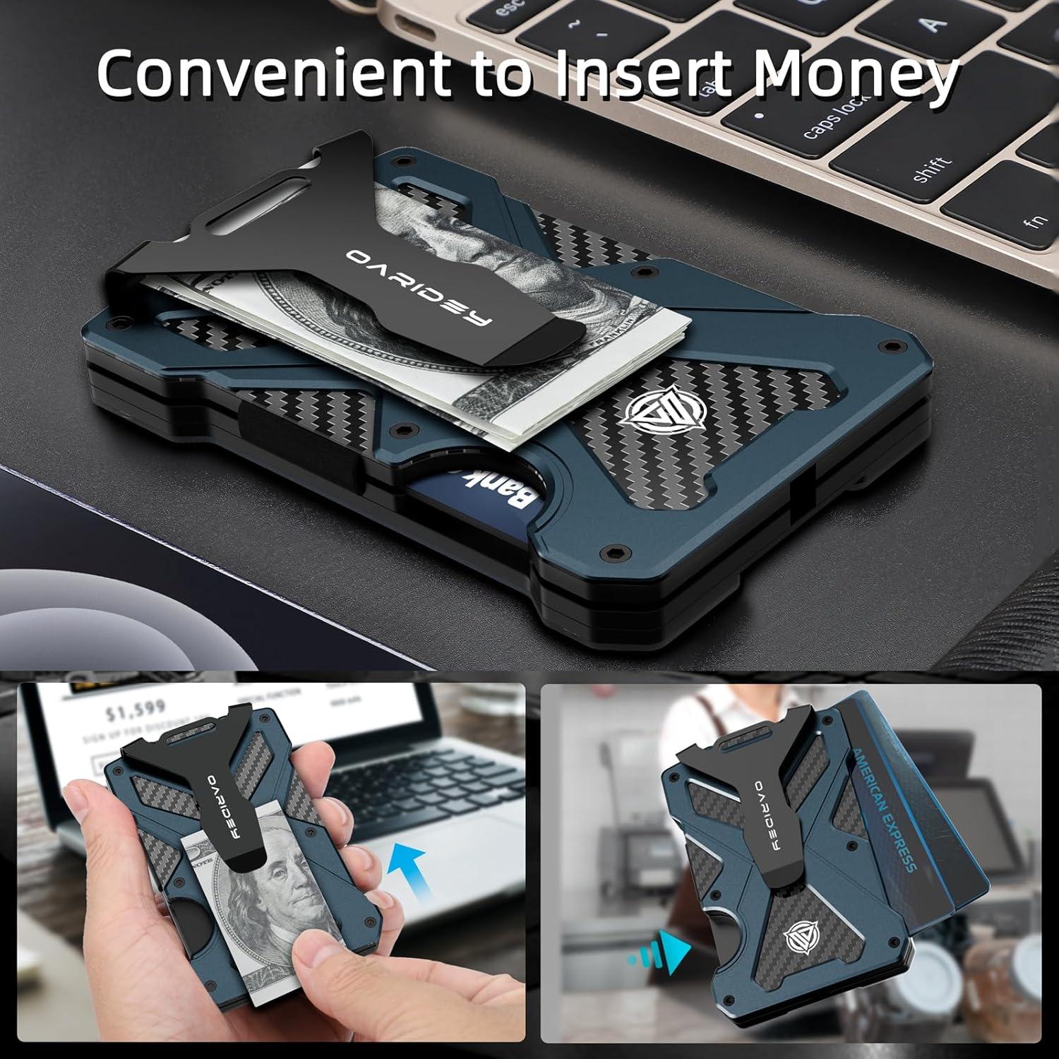 Billetera Minimalista Oaridey Azul Marino con Bloqueo RFID