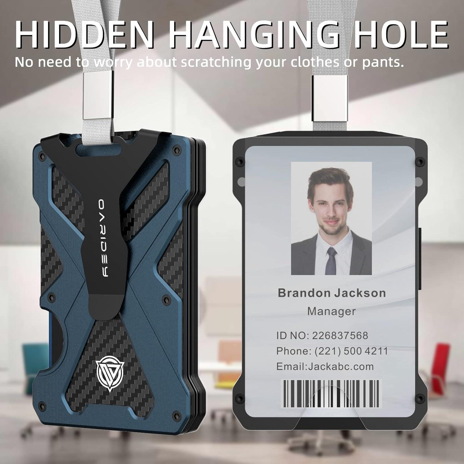 Billetera Minimalista Oaridey Azul Marino con Bloqueo RFID