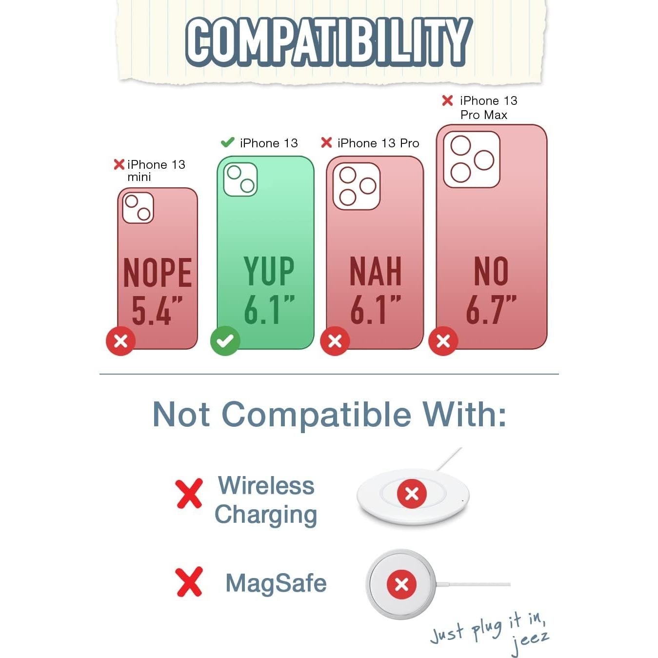 Funda delgada Smartish para iPhone 13 - Cartera Negra