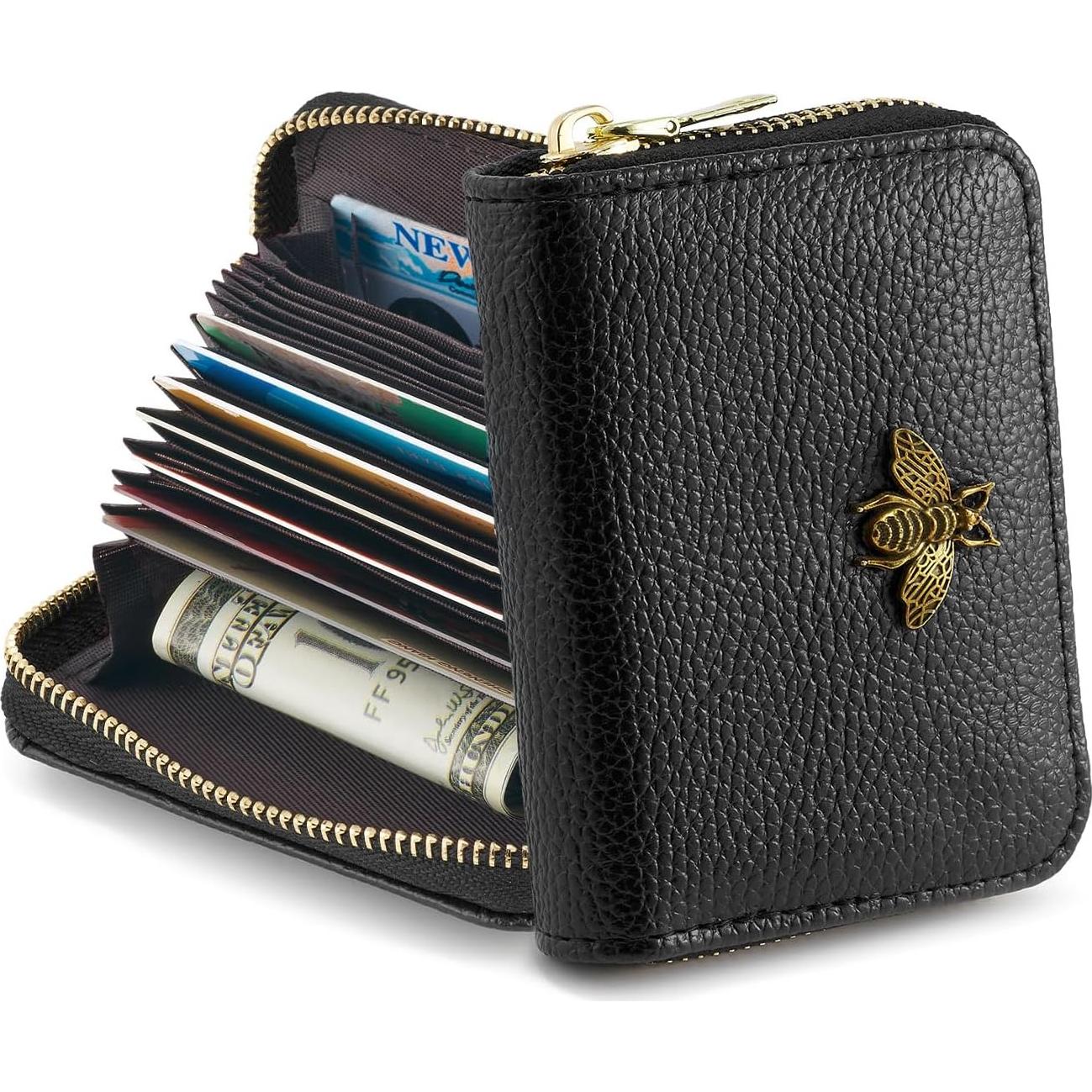 Cartera Pequeña para Mujeres WOZEAH con RFID - Negro