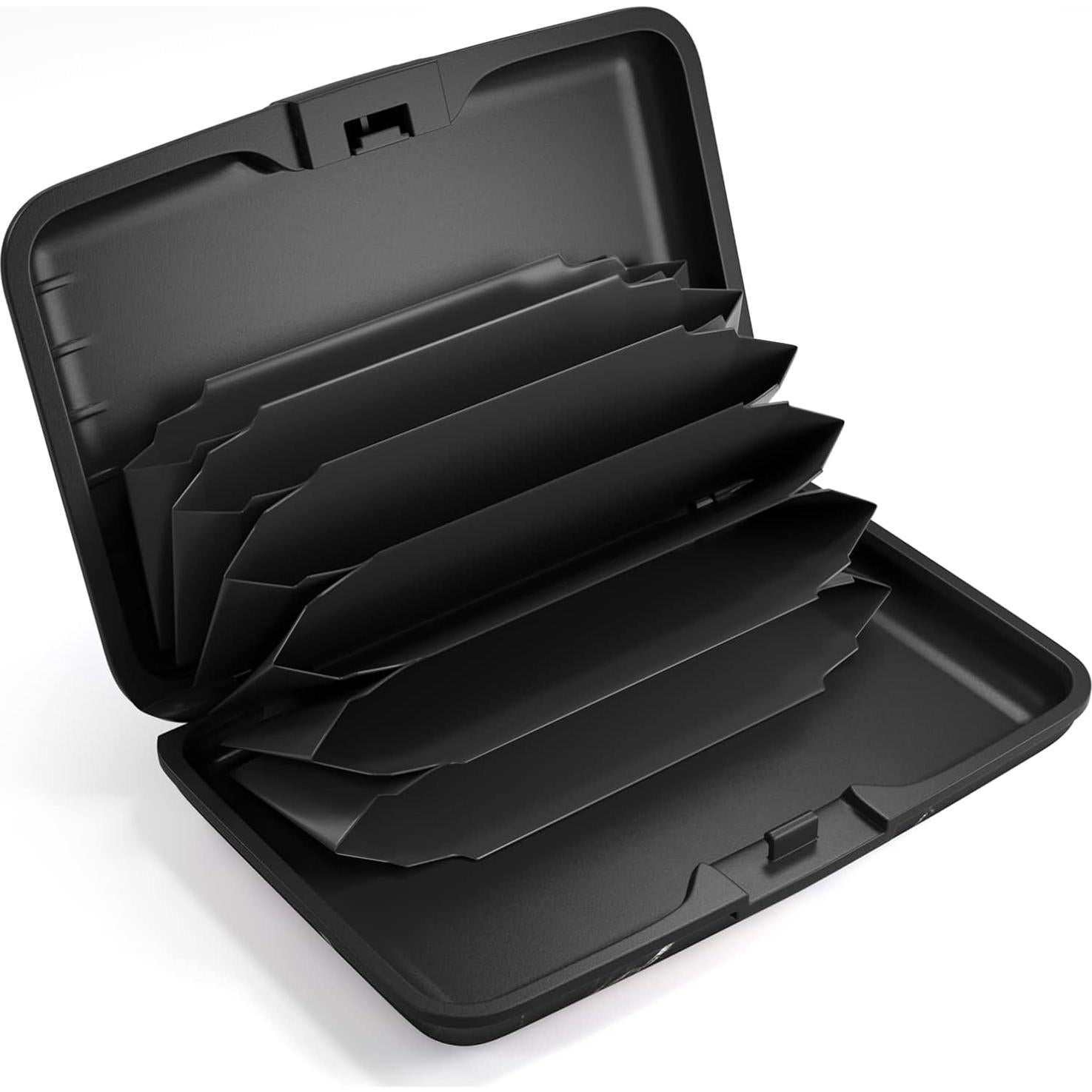 Portatarjetas RFID Hsxnam para Mujeres, Mármol Negro, Compacto