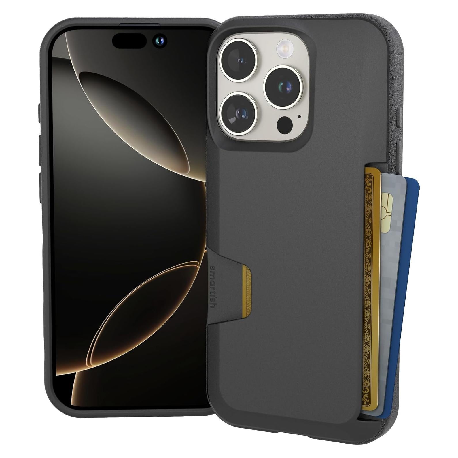 Funda Smartish para iPhone 16 Pro - Delgado y Protector, Negro